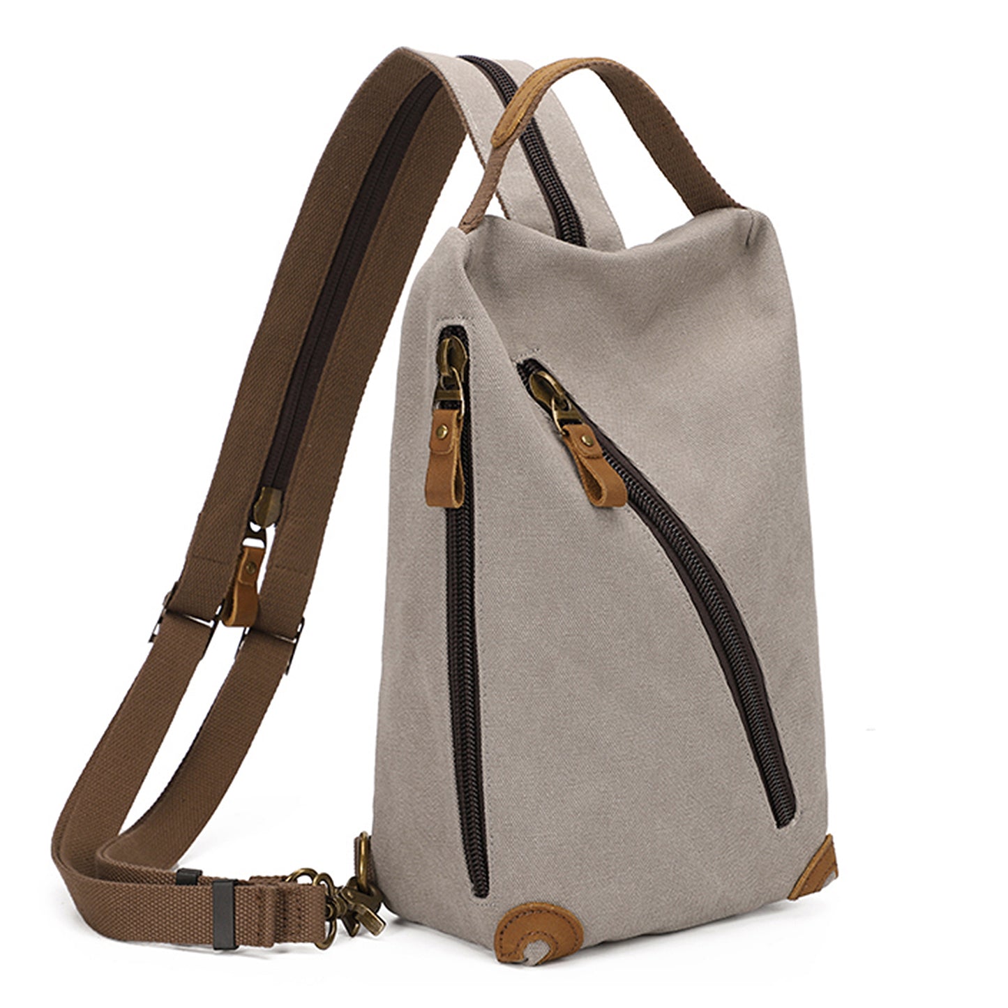 Canvas Sling Bag Small Crossbody Backpack Casual Shoulder Daypack