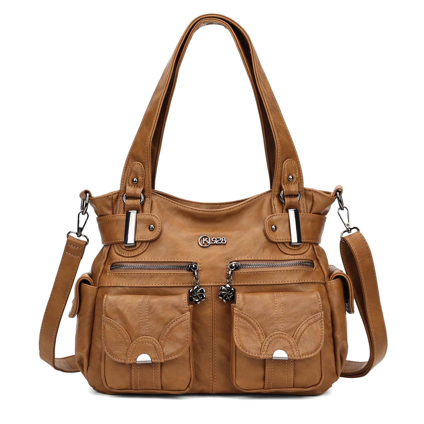 Purses for Women Large Hobo Bags Shoulder Bags Soft PU Leather Multi-Pocket Tote Bag