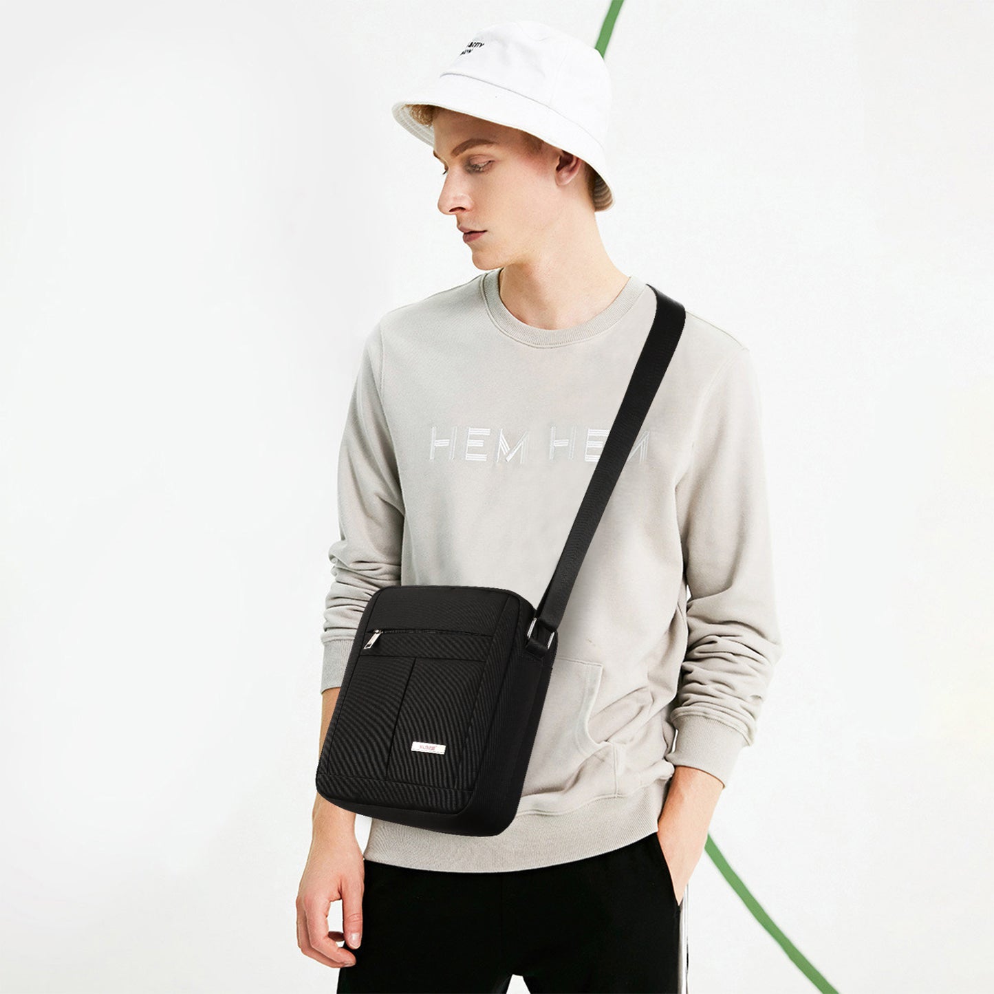 Messenger Bag Crossbody Shoulder Bag Travel Bag Man Purse Casual Sling Pack for Business Backpack for Man