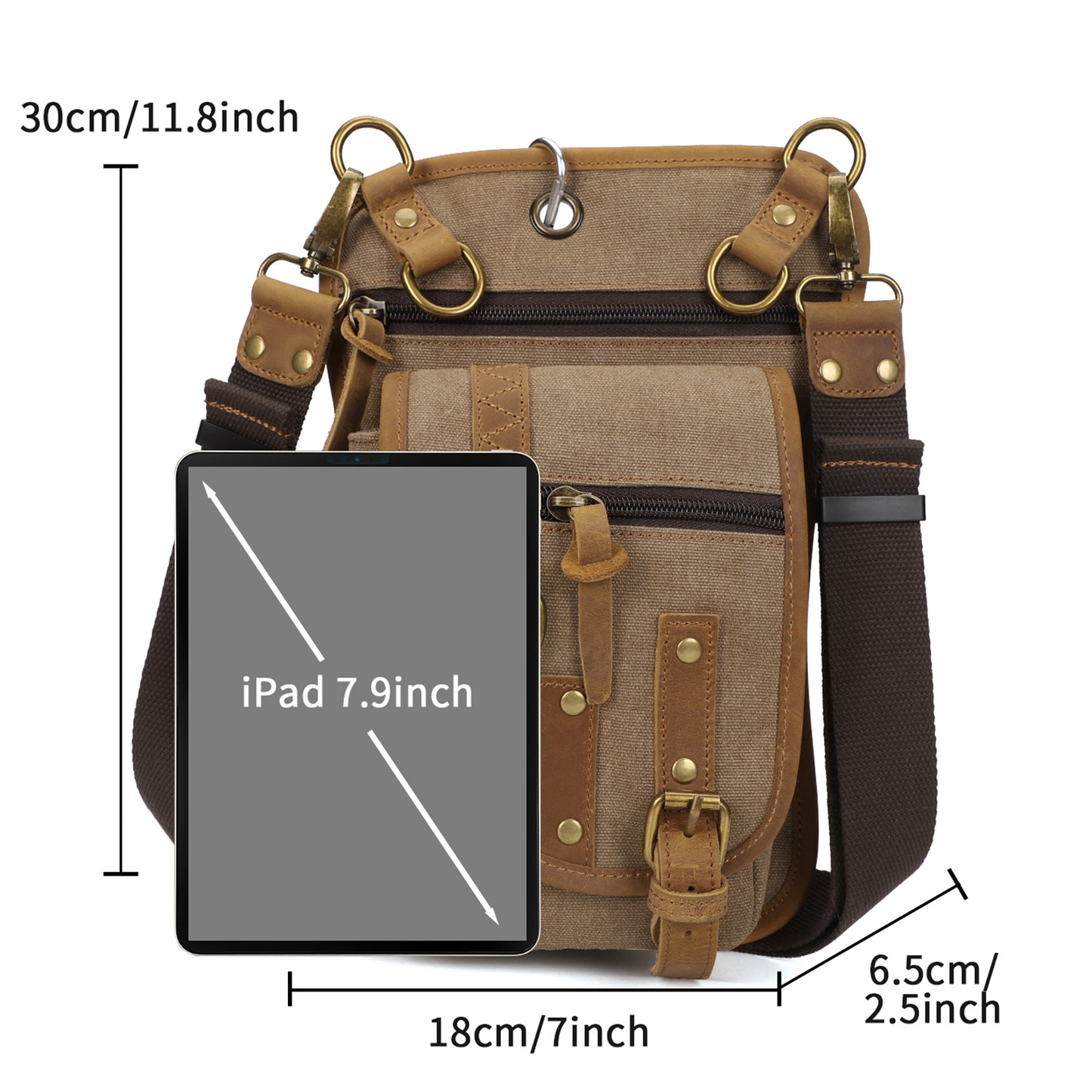 Unisex Canvas Drop Leg Bag Outdoor Waist Pack Cycling Multi-Pocket Pouch