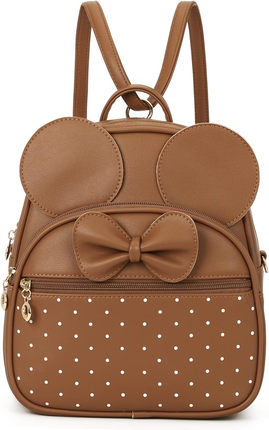 KL928 Girls Mini Backpack Bowknot Polka Dot Cute Daypacks Convertible Shoulder Bag Purse for Women (Black)