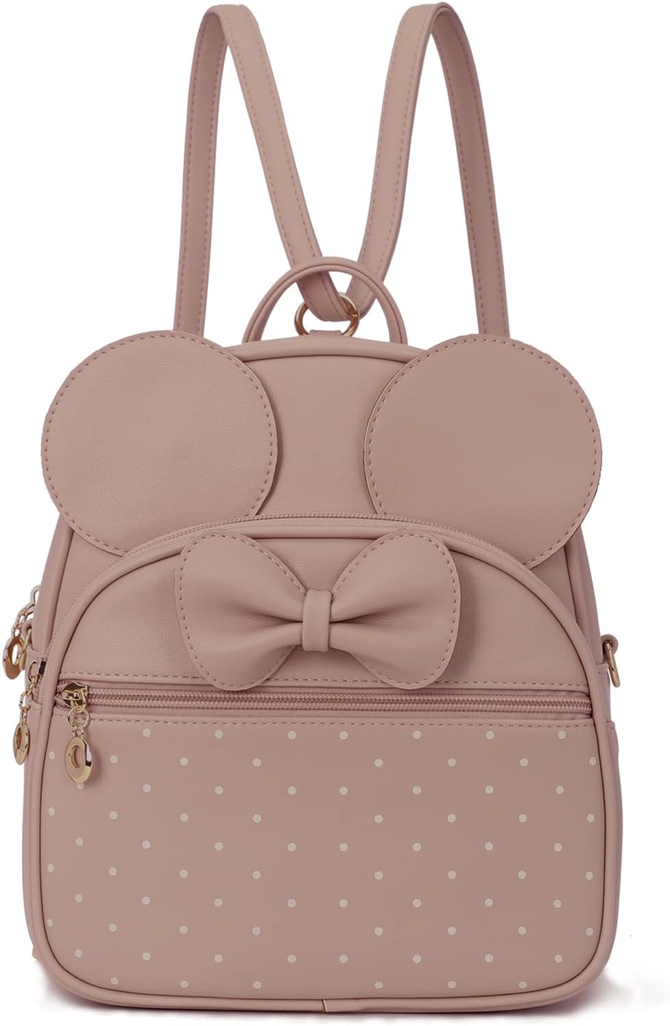 KL928 Girls Mini Backpack Bowknot Polka Dot Cute Daypacks Convertible Shoulder Bag Purse for Women (Black)