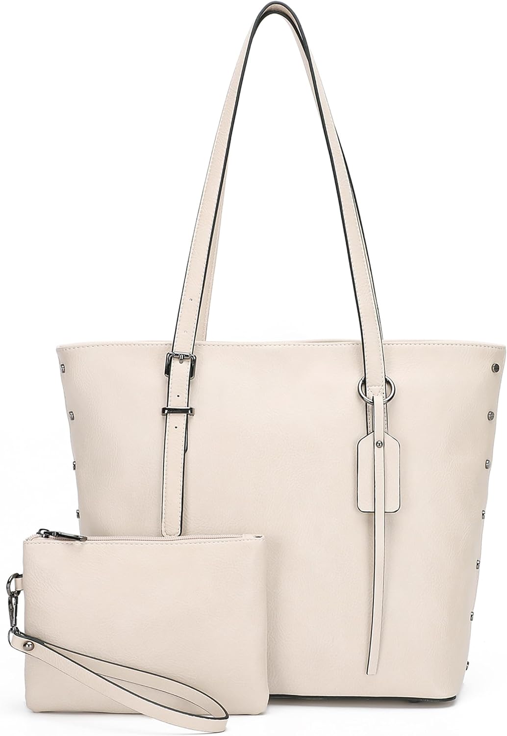 Large Shoulder Bag PU Leather Purses Top Handle Satchel Tote Bag 2Pcs Set