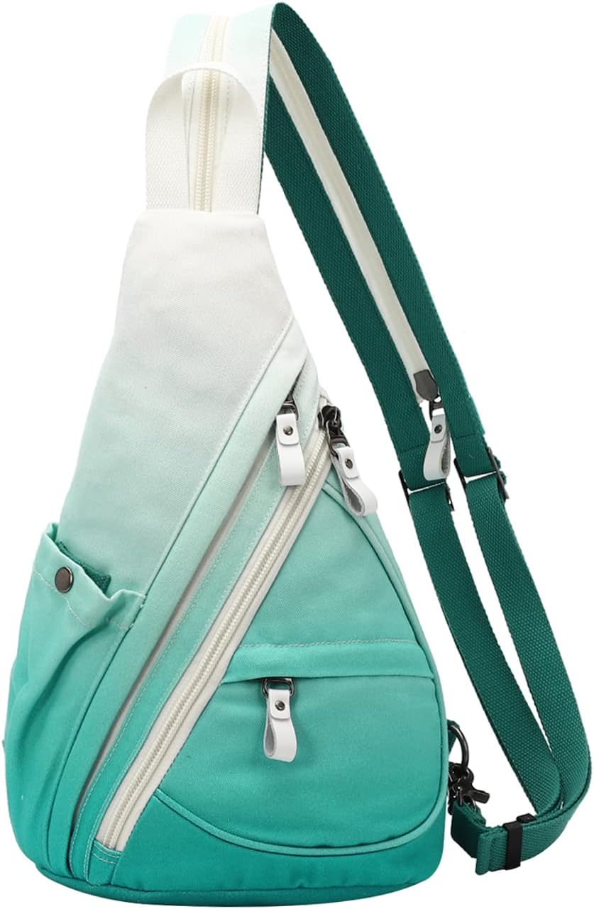 Canvas Sling Bag - Small Crossbody Backpack Shoulder Casual Daypack Unisex Rucksack