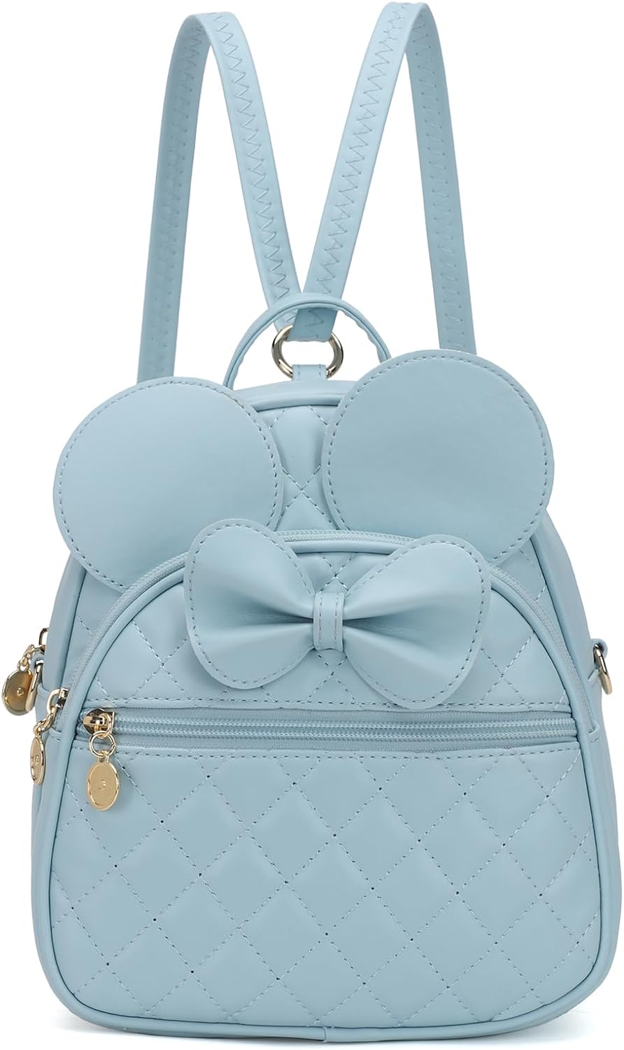 Girls Bowknot Polka Dot Cute Mini Backpack Small Daypacks Convertible Shoulder Bag Purse
