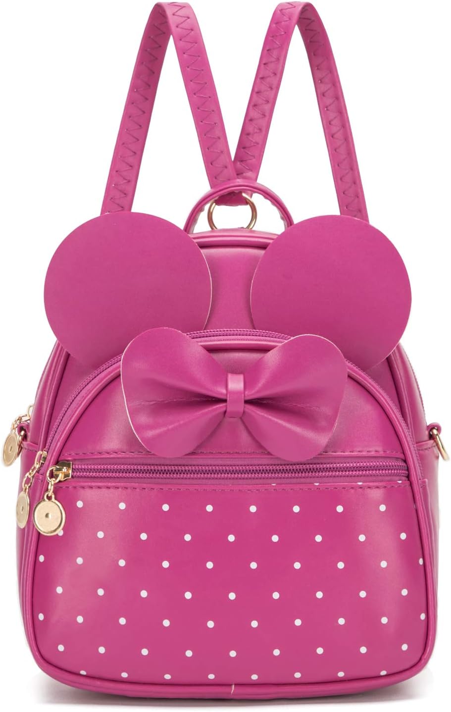 Girls Bowknot Polka Dot Cute Mini Backpack Small Daypacks Convertible Shoulder Bag Purse
