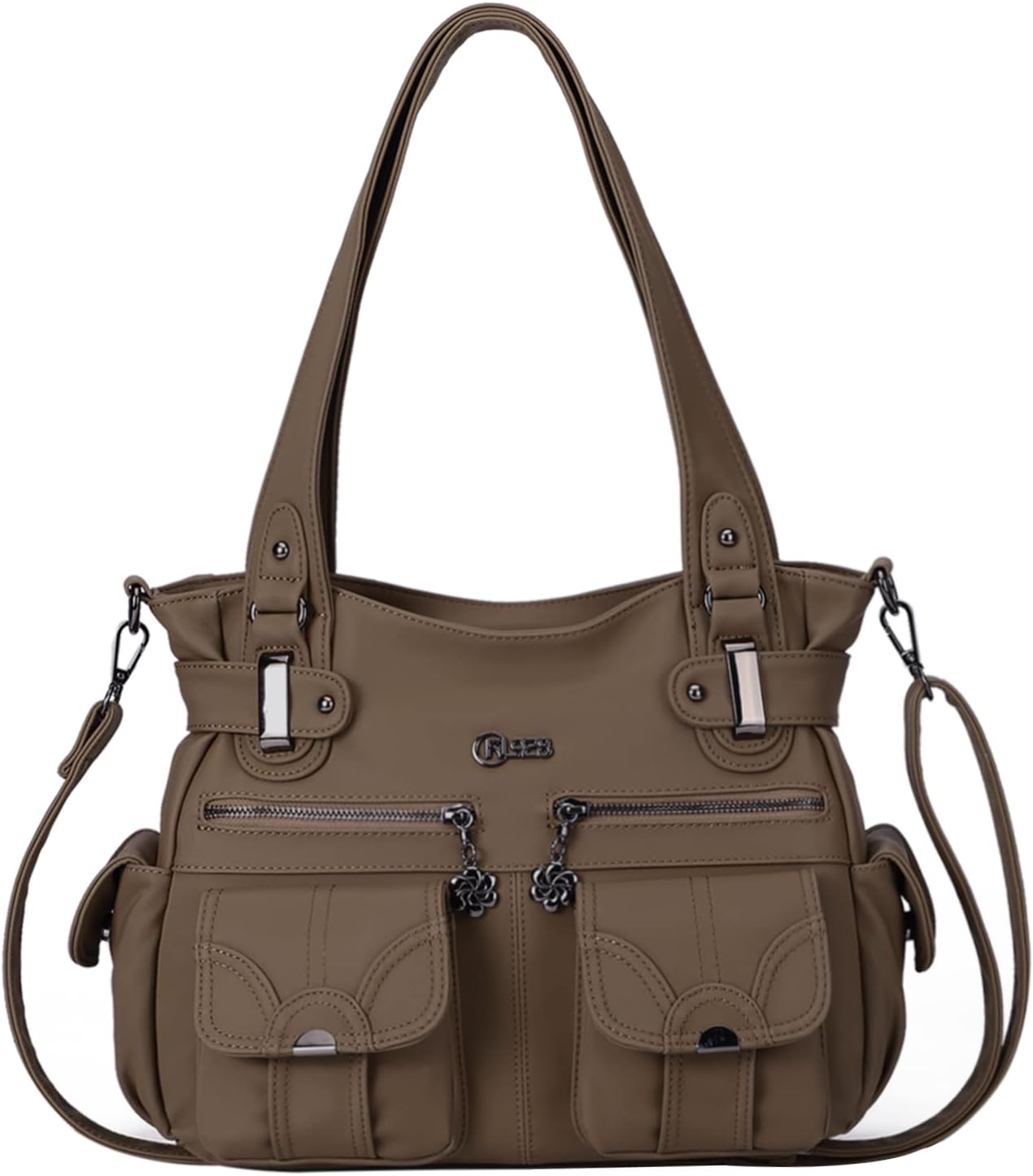 Purses and Handbags for Women Large Hobo Shoulder Bags Soft PU Leather Multi-Pocket Tote Bag