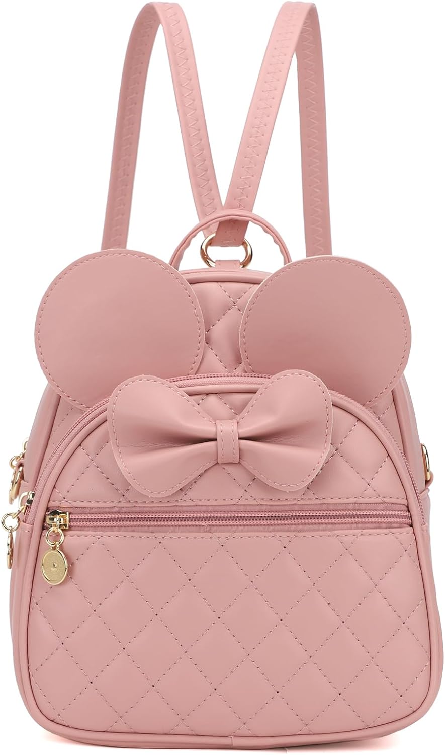Girls Bowknot Polka Dot Cute Mini Backpack Small Daypacks Convertible Shoulder Bag Purse