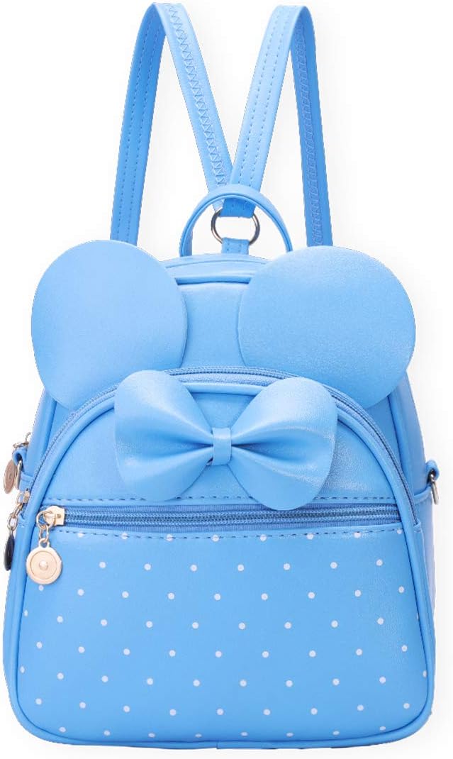 Girls Bowknot Polka Dot Cute Mini Backpack Small Daypacks Convertible Shoulder Bag Purse
