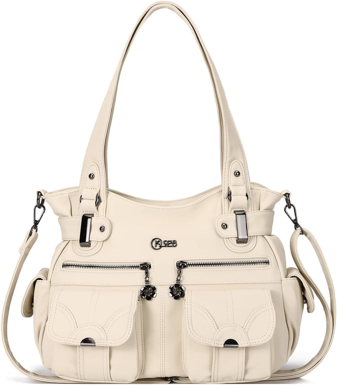 Purses and Handbags for Women Large Hobo Shoulder Bags Soft PU Leather Multi-Pocket Tote Bag