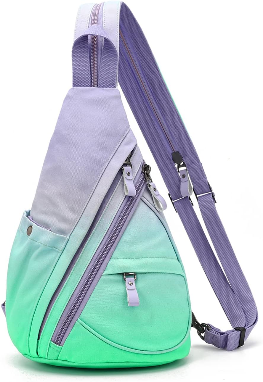 Canvas Sling Bag - Small Crossbody Backpack Shoulder Casual Daypack Rucksack for Men Women