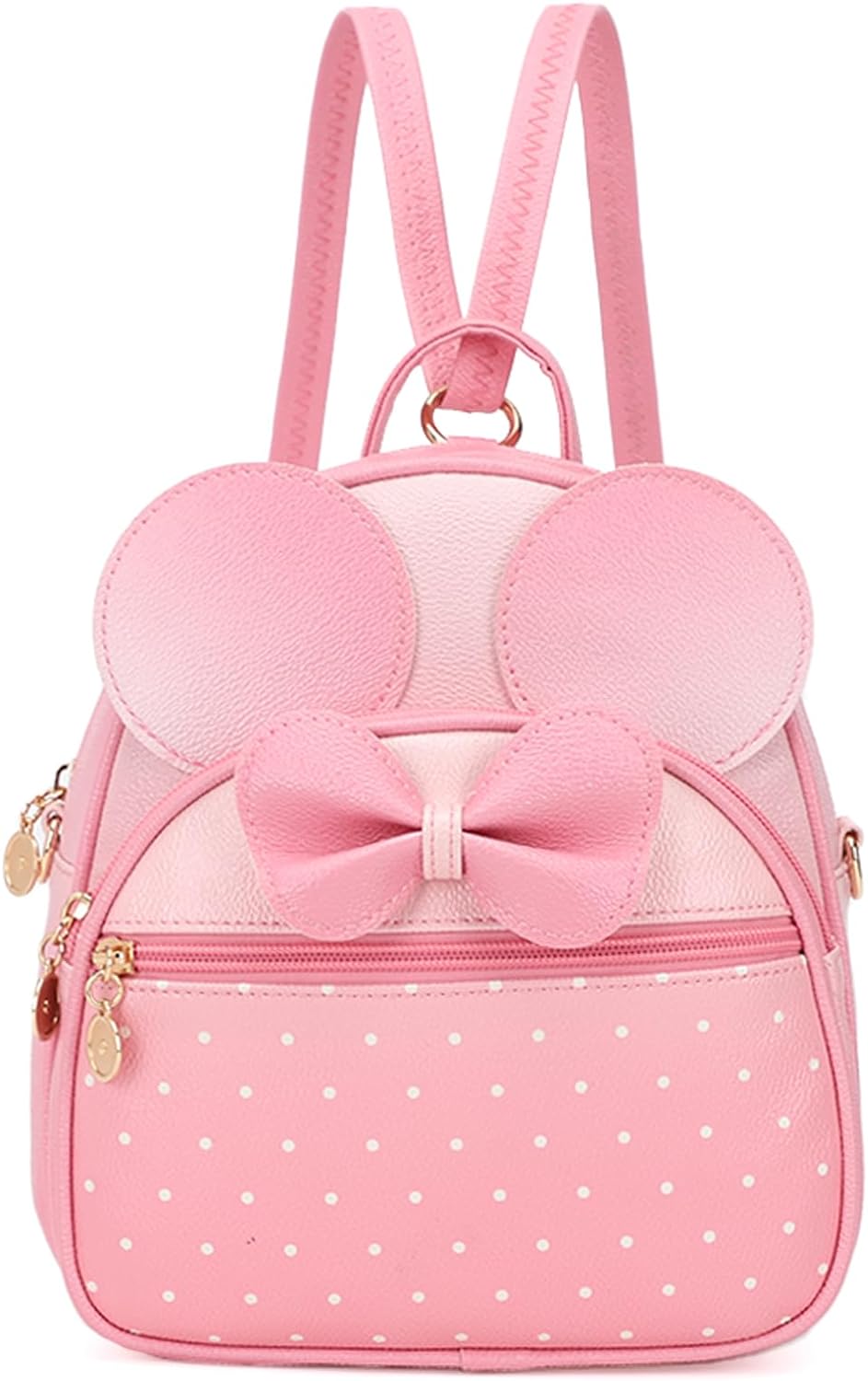 Girls Bowknot Polka Dot Cute Mini Backpack Small Daypacks Convertible Shoulder Bag Purse