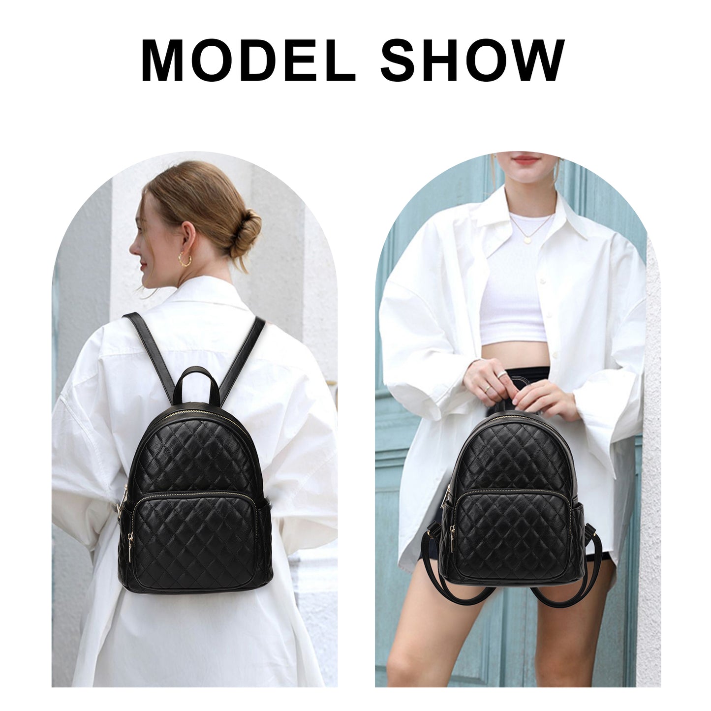 Mini Backpack for Women Quilted PU Leather Backpack Purse Designer Satchel Bag Small Casual Daypack