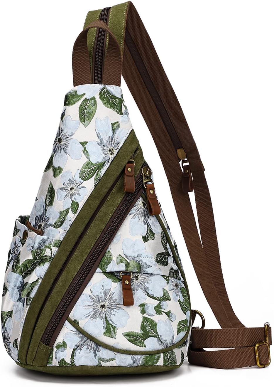 Canvas Sling Bag - Small Crossbody Backpack Shoulder Casual Daypack Rucksack for Men Women