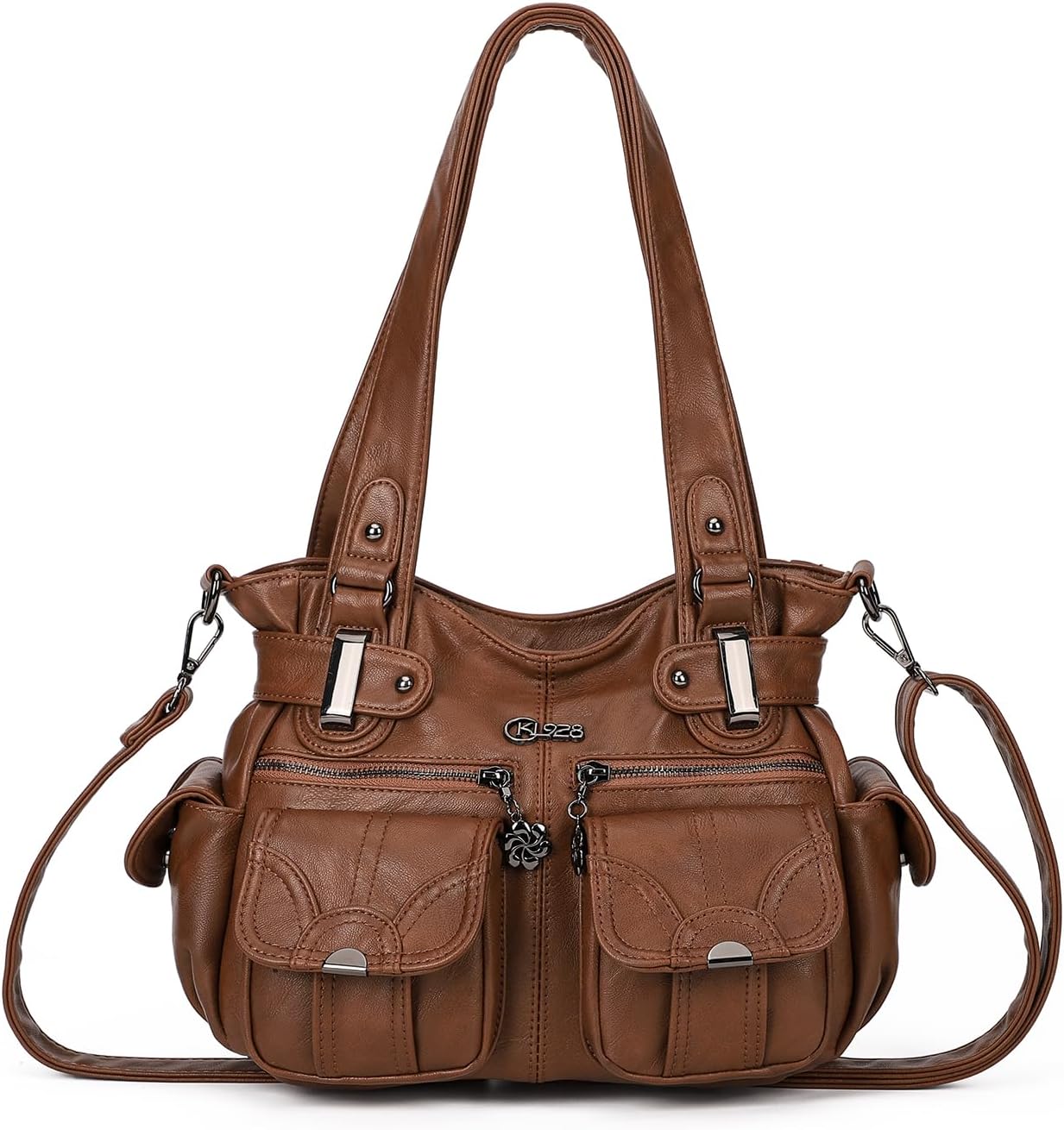 Purses and Handbags for Women Large Hobo Shoulder Bags Soft PU Leather Multi-Pocket Tote Bag