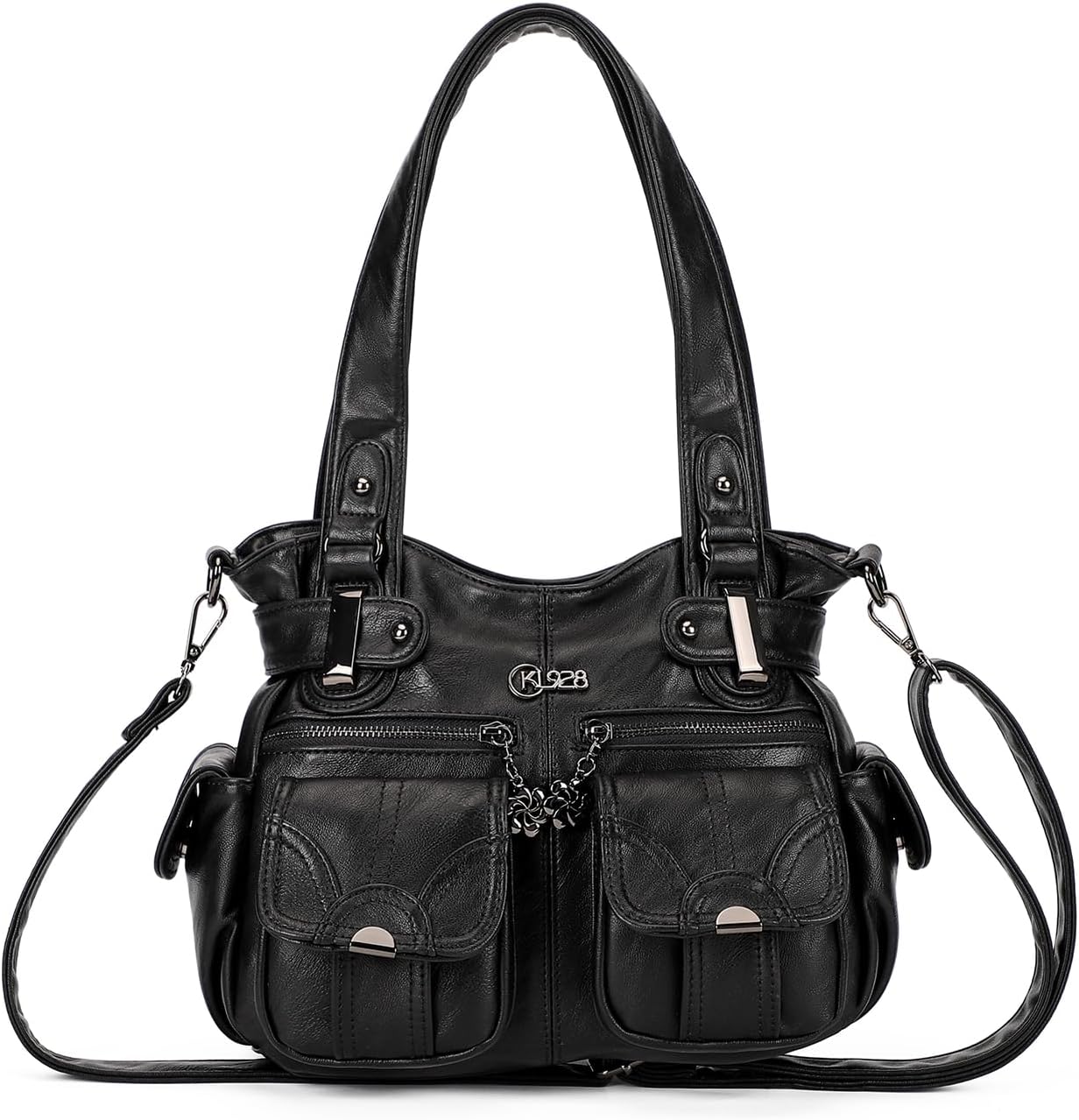 Purses and Handbags for Women Large Hobo Shoulder Bags Soft PU Leather Multi-Pocket Tote Bag