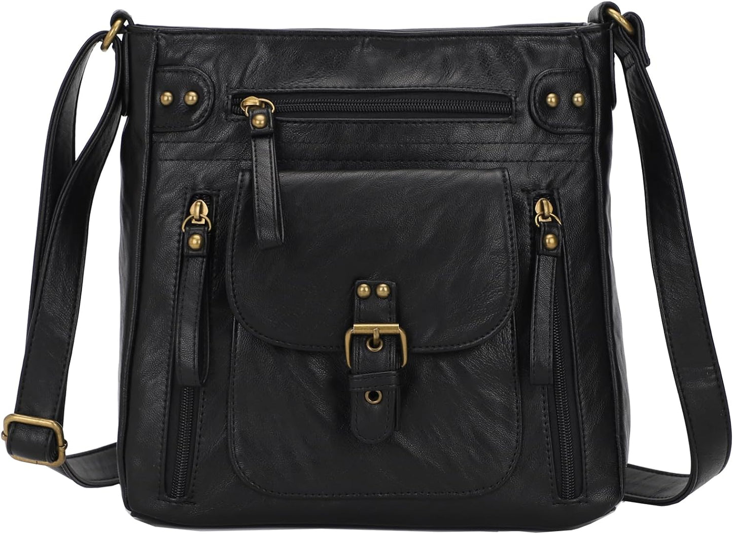 KL928 Crossbody Bags for Women, Multi Pocket Shoulder Bags, Medium PU Leather Cross Body Purses