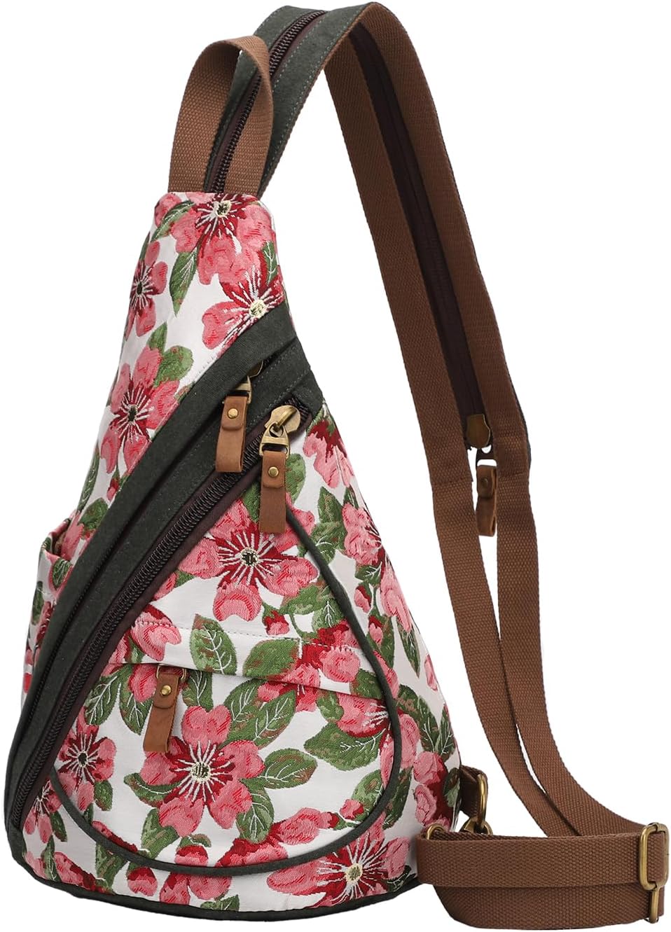 Canvas Sling Bag - Small Crossbody Backpack Shoulder Casual Daypack Unisex Rucksack