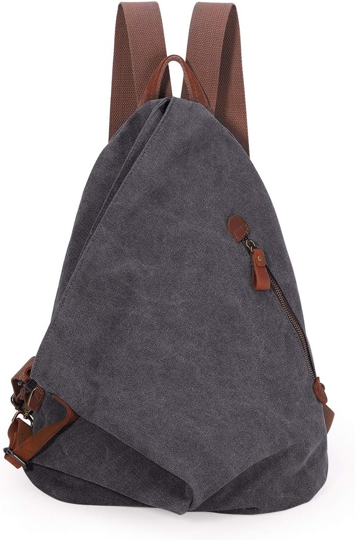 KL928 Canvas Vintage Backpack – Large Casual Daypack Outdoor Travel Rucksack Hiking Backpacks for Men Women