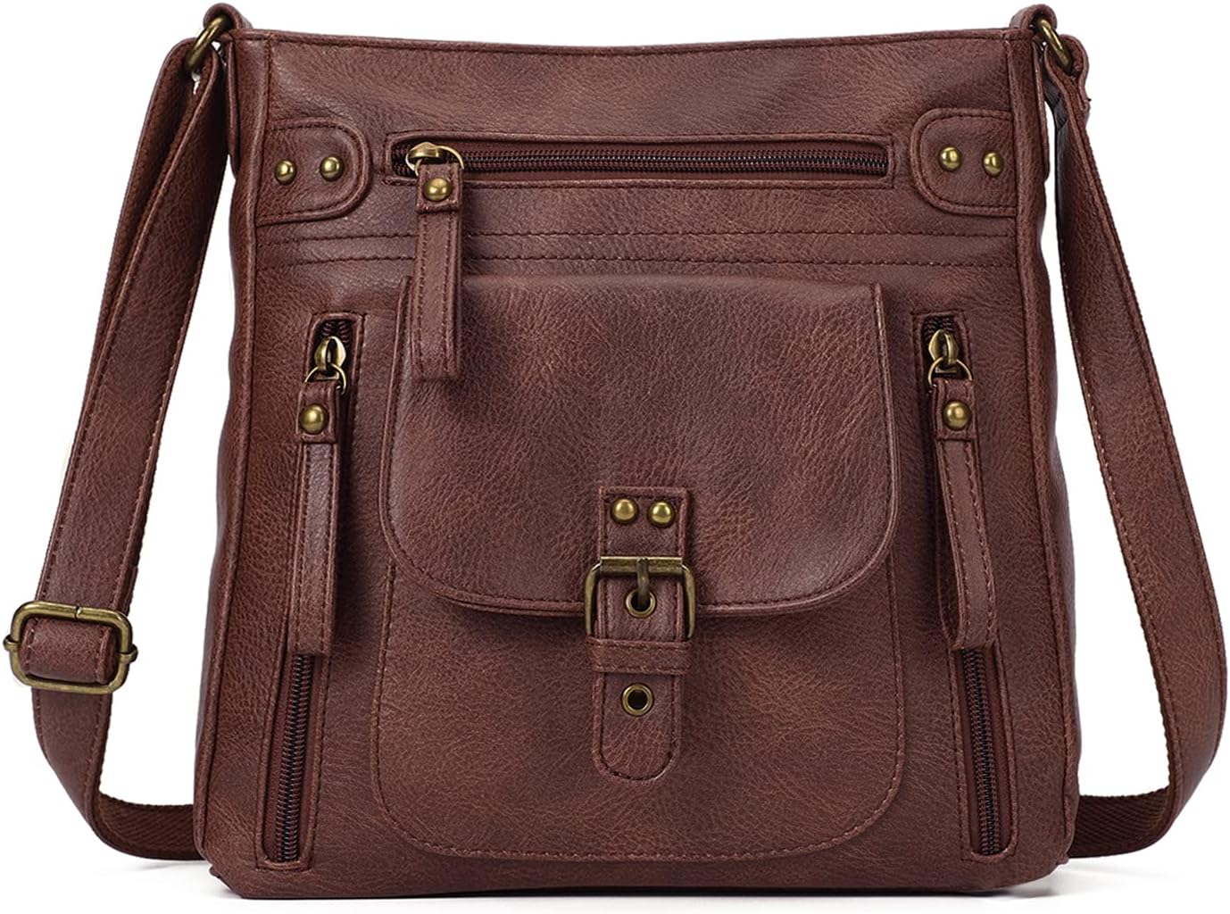 KL928 Crossbody Bags for Women, Multi Pocket Shoulder Bags, Medium PU Leather Cross Body Purses