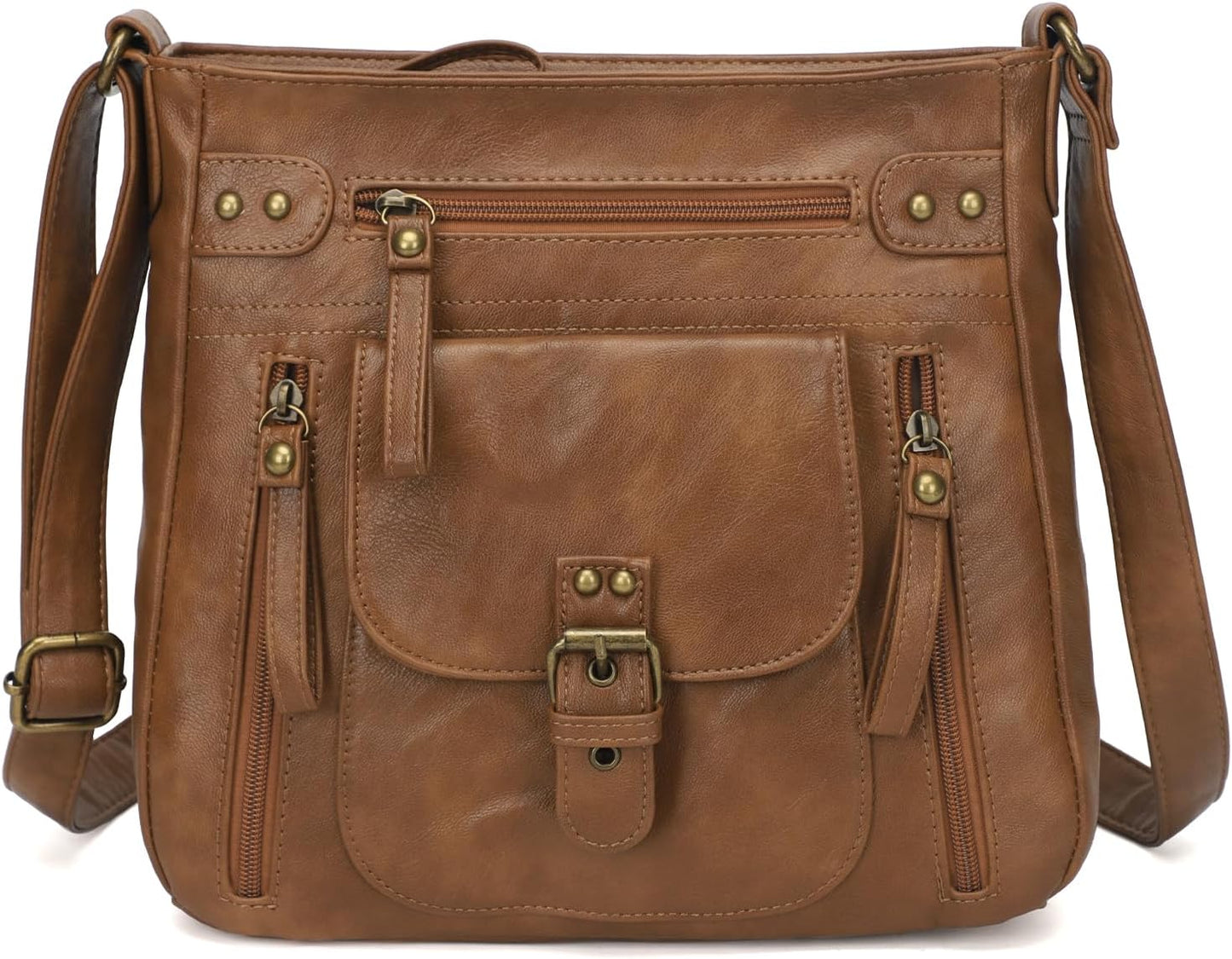 KL928 Crossbody Bags for Women, Multi Pocket Shoulder Bags, Medium PU Leather Cross Body Purses