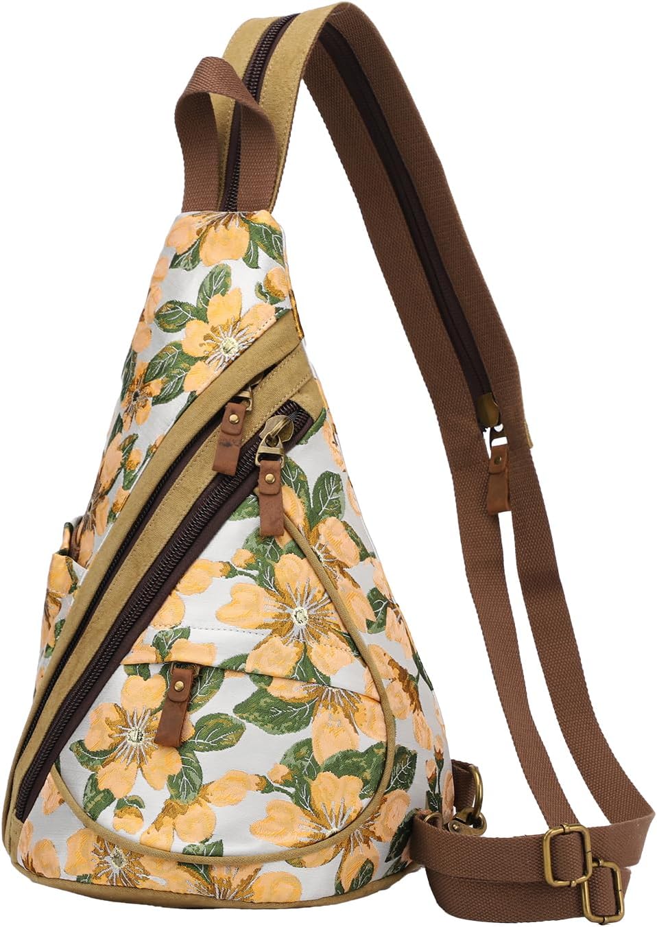 Canvas Sling Bag - Small Crossbody Backpack Shoulder Casual Daypack Unisex Rucksack