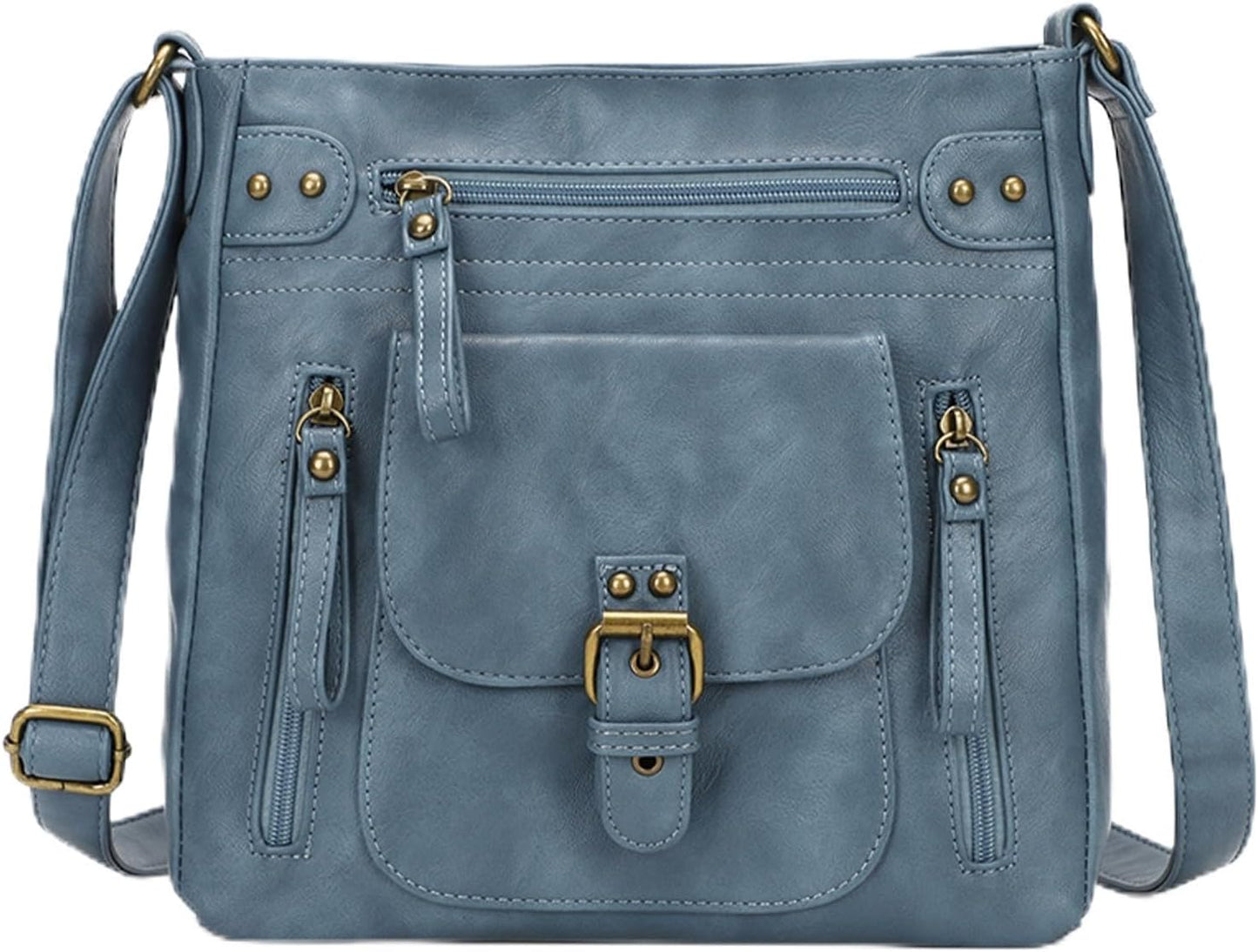 KL928 Crossbody Bags for Women, Multi Pocket Shoulder Bags, Medium PU Leather Cross Body Purses