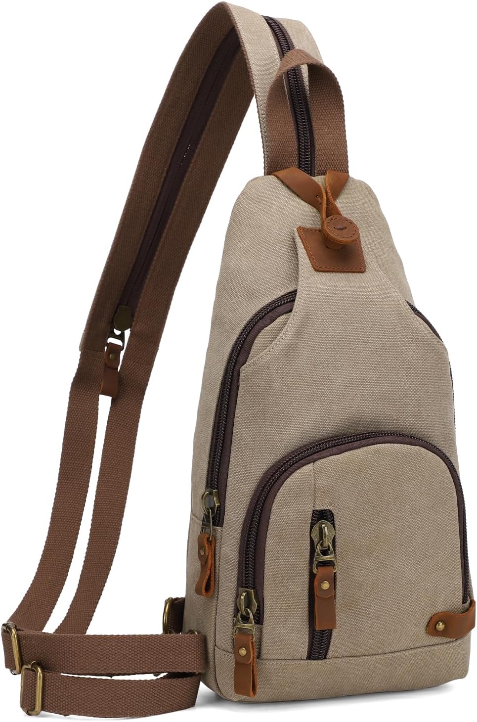 KL928 Canvas Sling Bag Crossbody Backpack Shoulder Casual Rucksack for Men Women