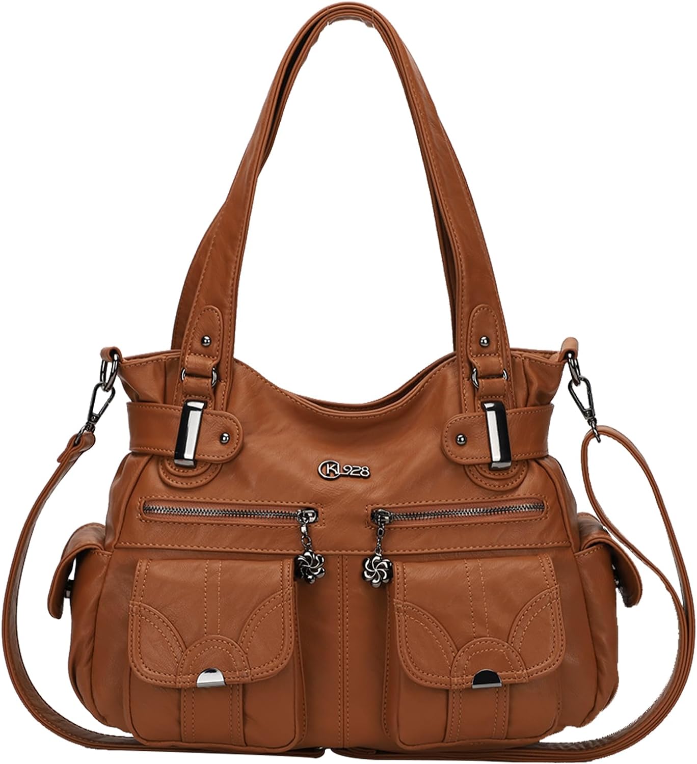 Purses and Handbags for Women Large Hobo Shoulder Bags Soft PU Leather Multi-Pocket Tote Bag