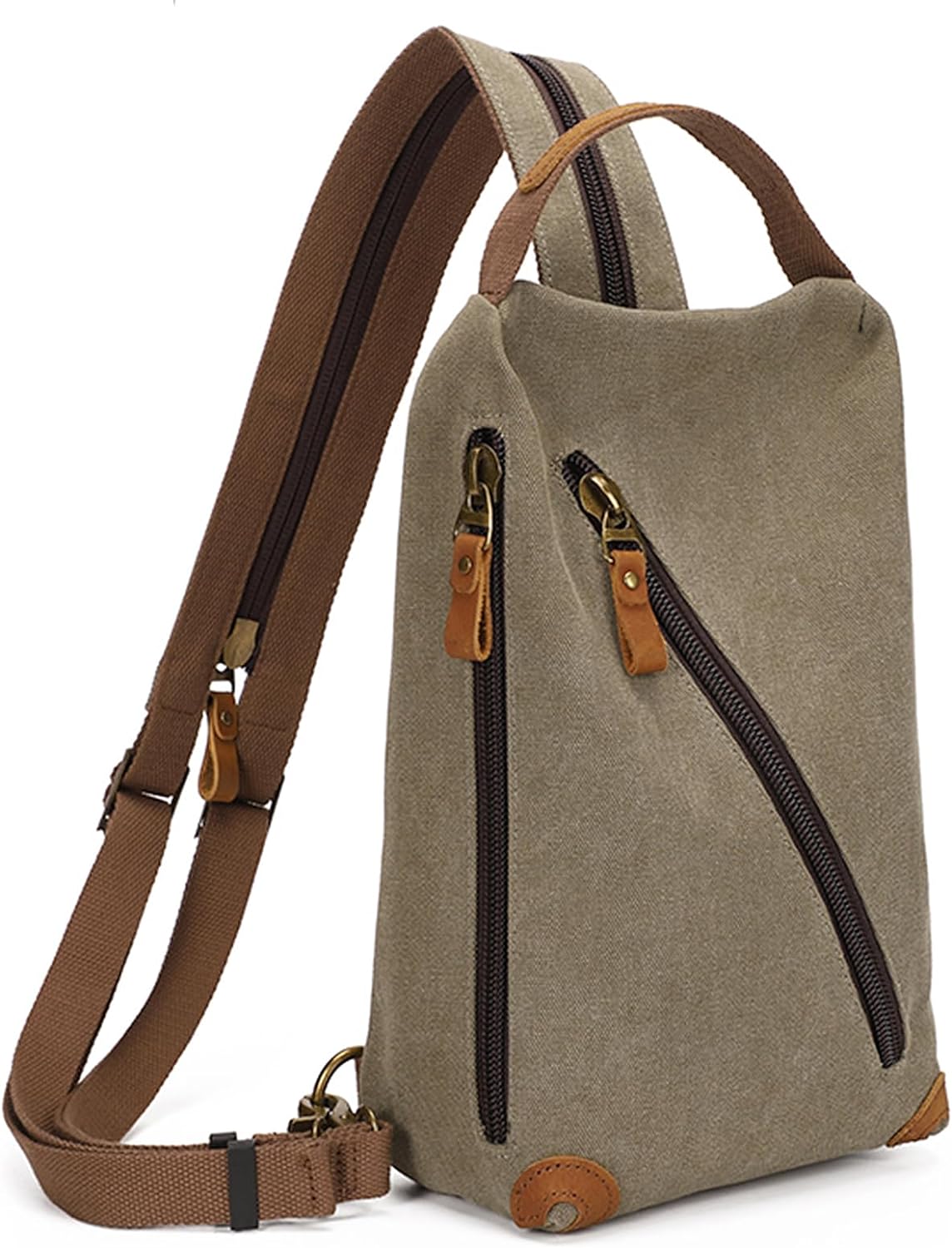 KL928 Canvas Sling Bag - Small Crossbody Backpack Shoulder Casual Daypack Rucksack for Men Women