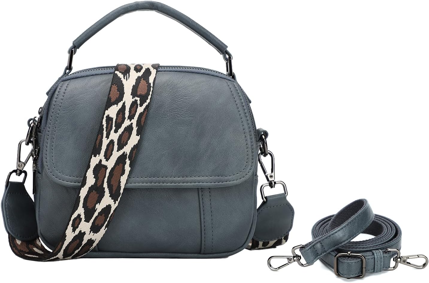 Small Crossbody Bags for Women Trendy Design PU Leather Crossbody Purse Shoulder Handbags with Detachable Strap