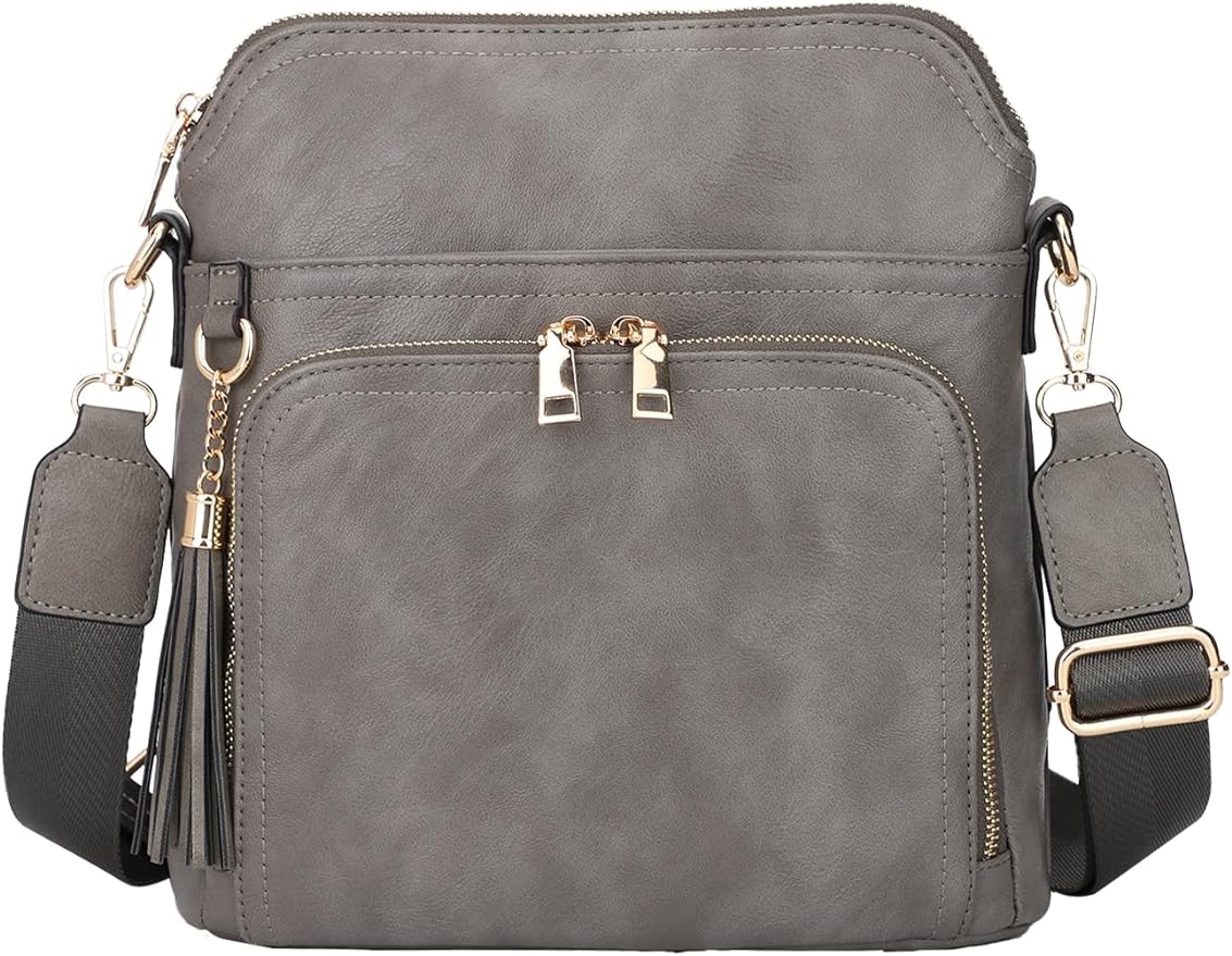 Crossbody Purses for Women Trendy Women's Shoulder Handbags with Credit Cards Slots Medium Crossbody Bags with Tassel