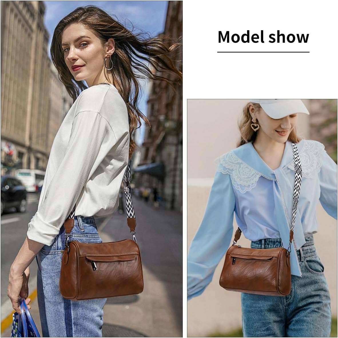 Crossbody Purses for Women Shoulder Bags with 2 Straps