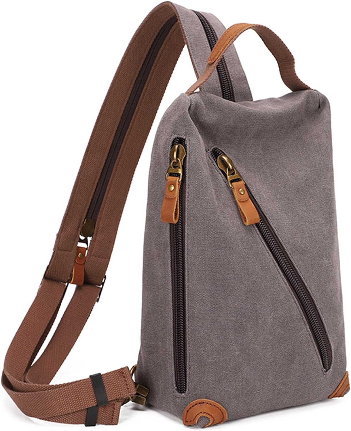 KL928 Canvas Sling Bag - Small Crossbody Backpack Shoulder Casual Daypack Rucksack for Men Women