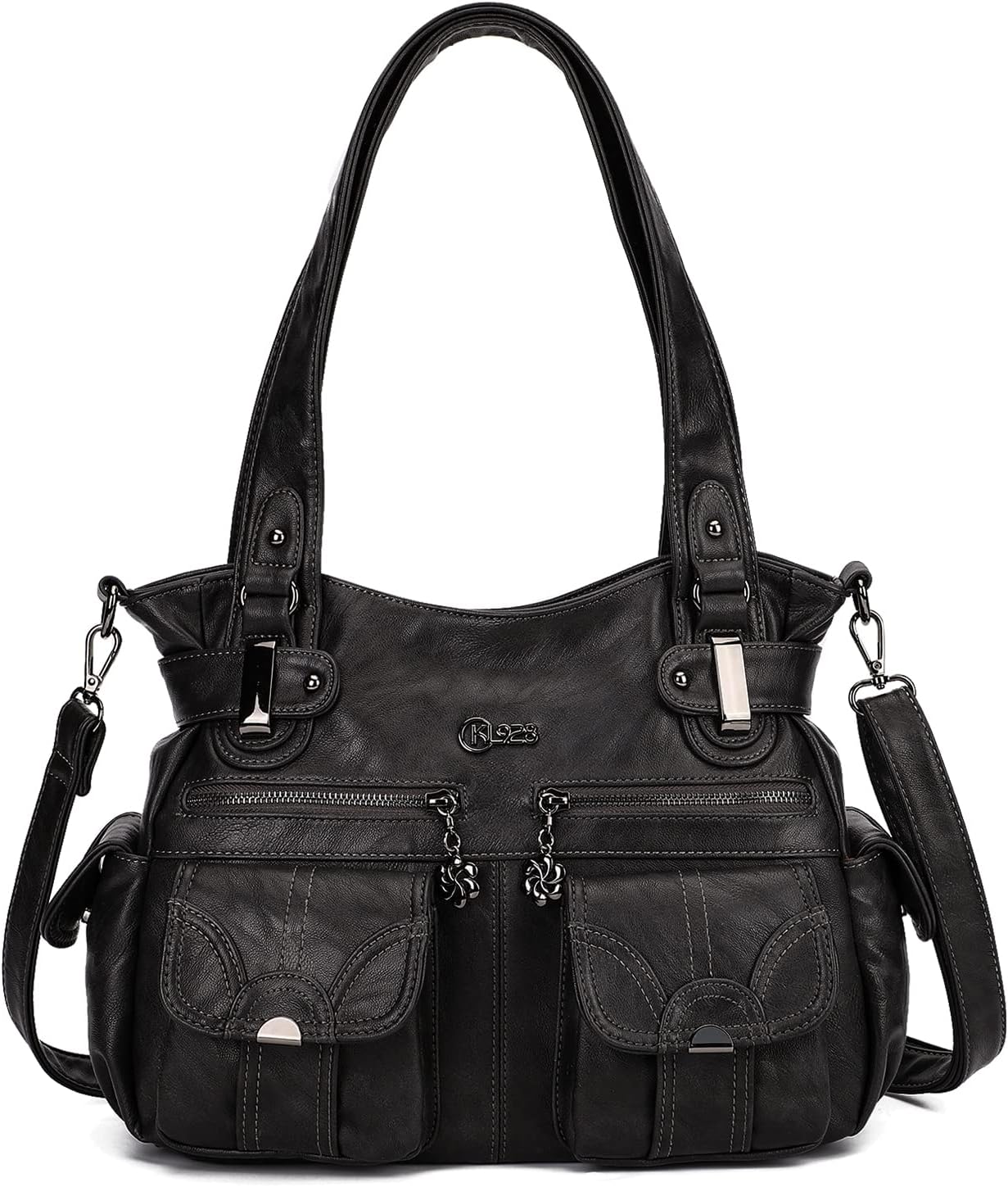 Purses and Handbags for Women Large Hobo Shoulder Bags Soft PU Leather Multi-Pocket Tote Bag