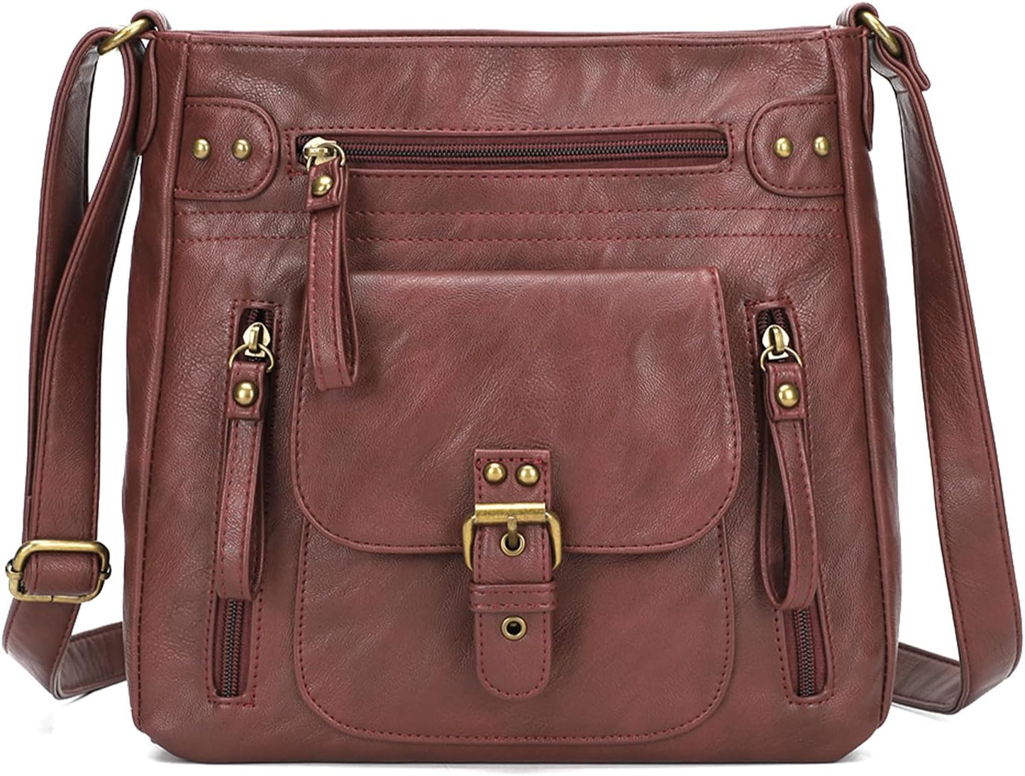 KL928 Crossbody Bags for Women, Multi Pocket Shoulder Bags, Medium PU Leather Cross Body Purses