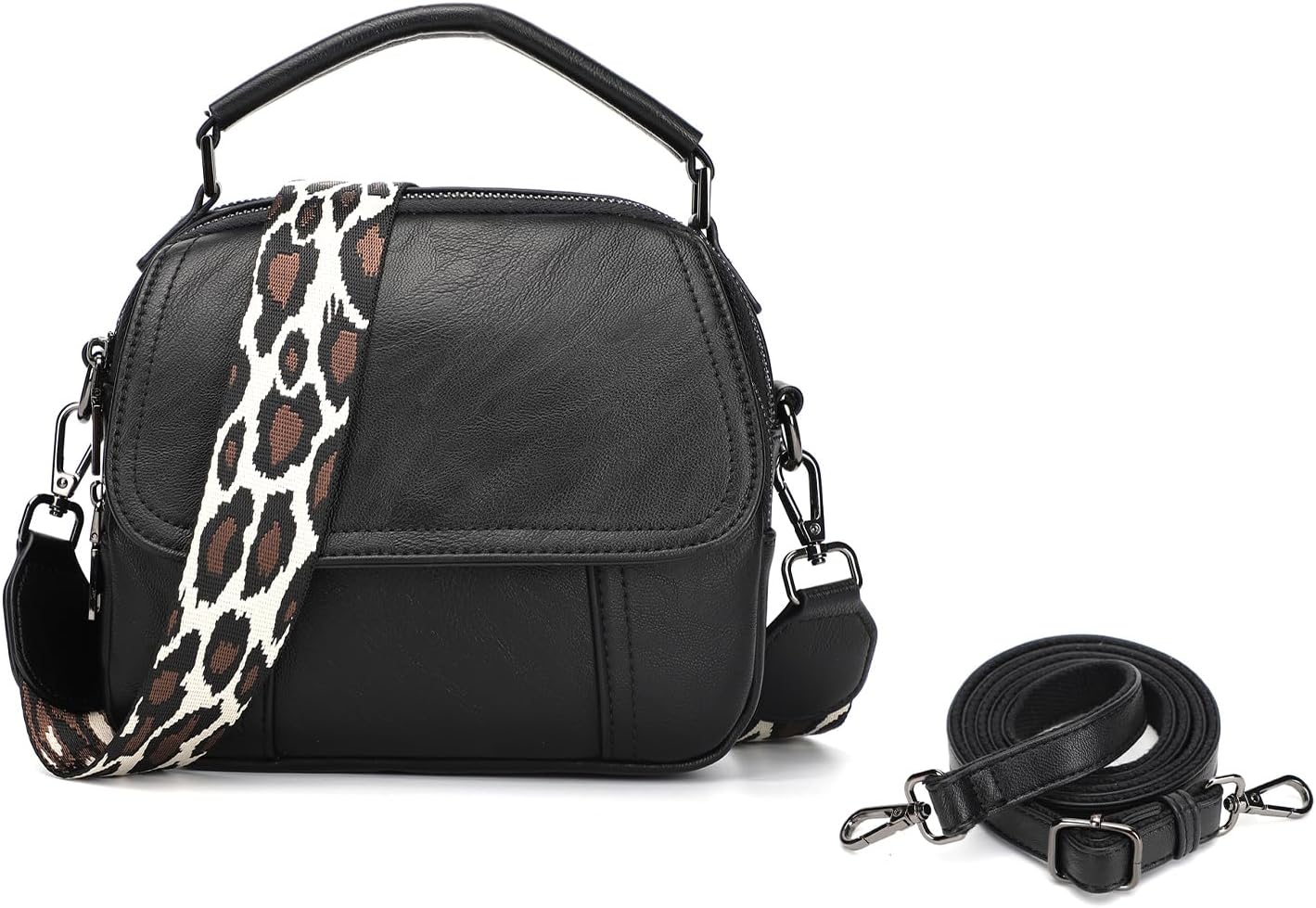 Small Crossbody Bags for Women Trendy Design PU Leather Crossbody Purse Shoulder Handbags with Detachable Strap