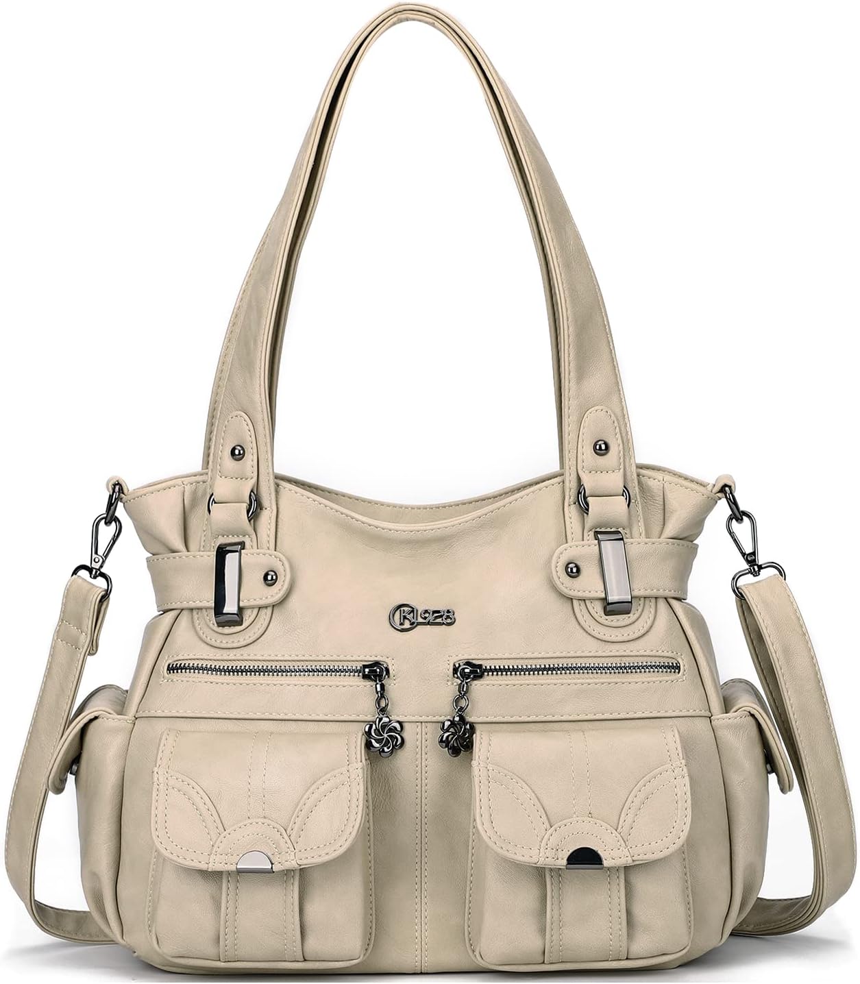 Purses and Handbags for Women Large Hobo Shoulder Bags Soft PU Leather Multi-Pocket Tote Bag