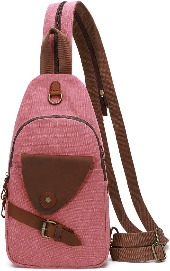 KL928 Canvas Sling Bag Crossbody Backpack Shoulder Casual Rucksack for Men Women
