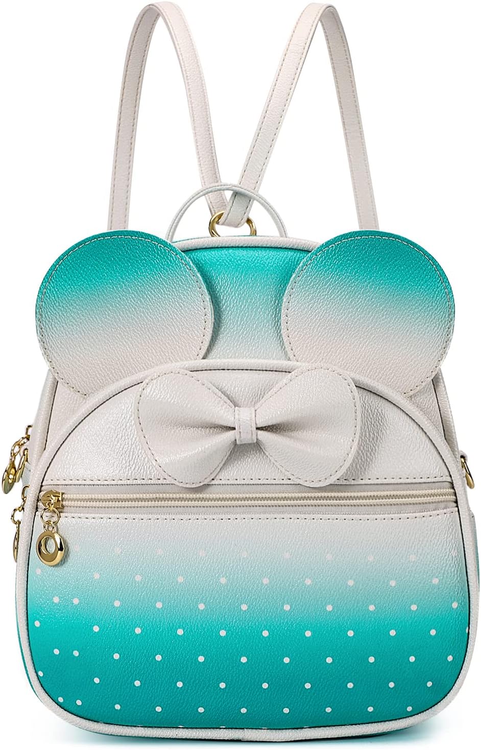 KL928 Girls Mini Backpack Bowknot Polka Dot Cute Daypacks Convertible Shoulder Bag Purse for Women (Black)