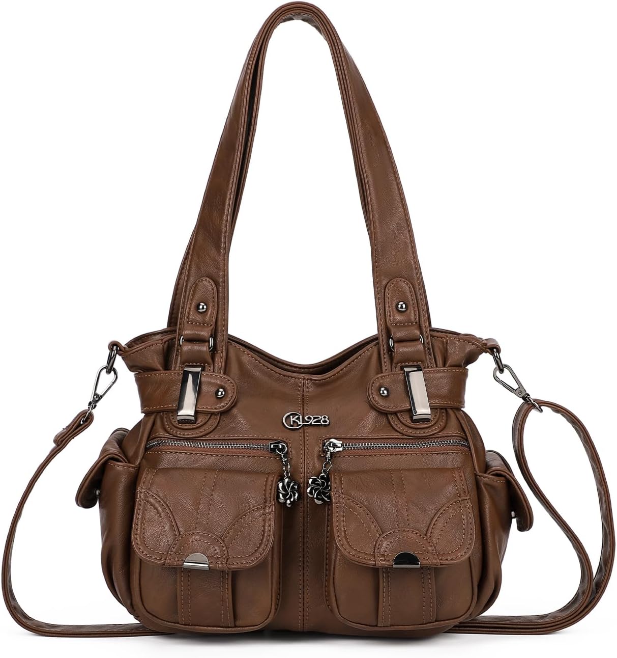 Purses and Handbags for Women Large Hobo Shoulder Bags Soft PU Leather Multi-Pocket Tote Bag