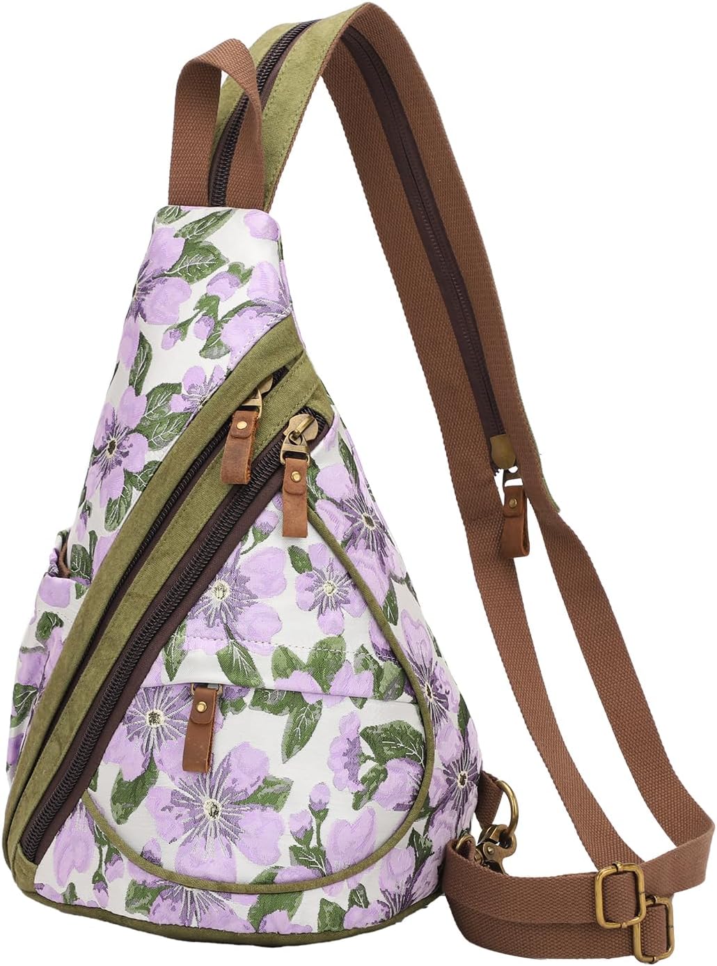 Canvas Sling Bag - Small Crossbody Backpack Shoulder Casual Daypack Unisex Rucksack