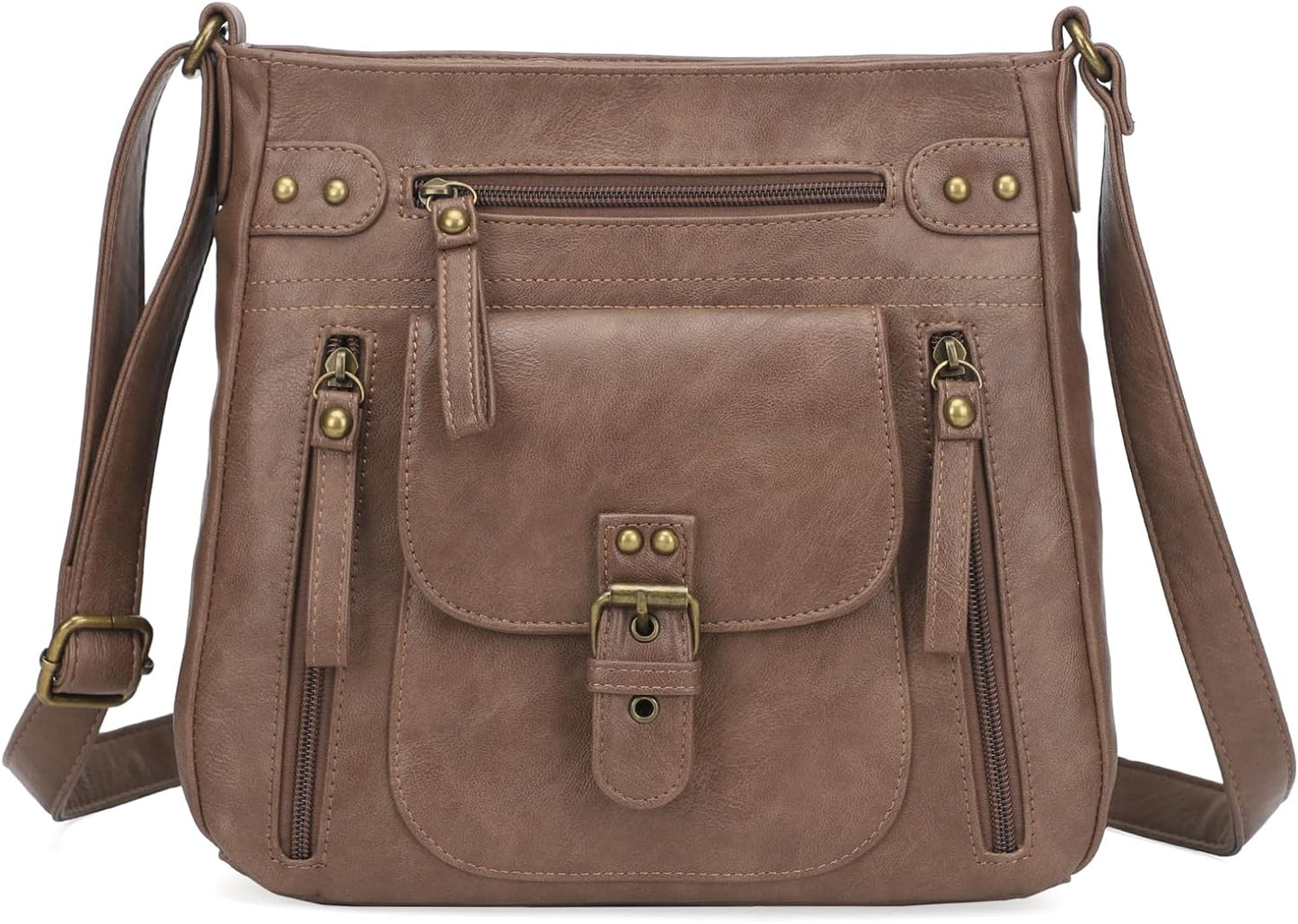 KL928 Crossbody Bags for Women, Multi Pocket Shoulder Bags, Medium PU Leather Cross Body Purses