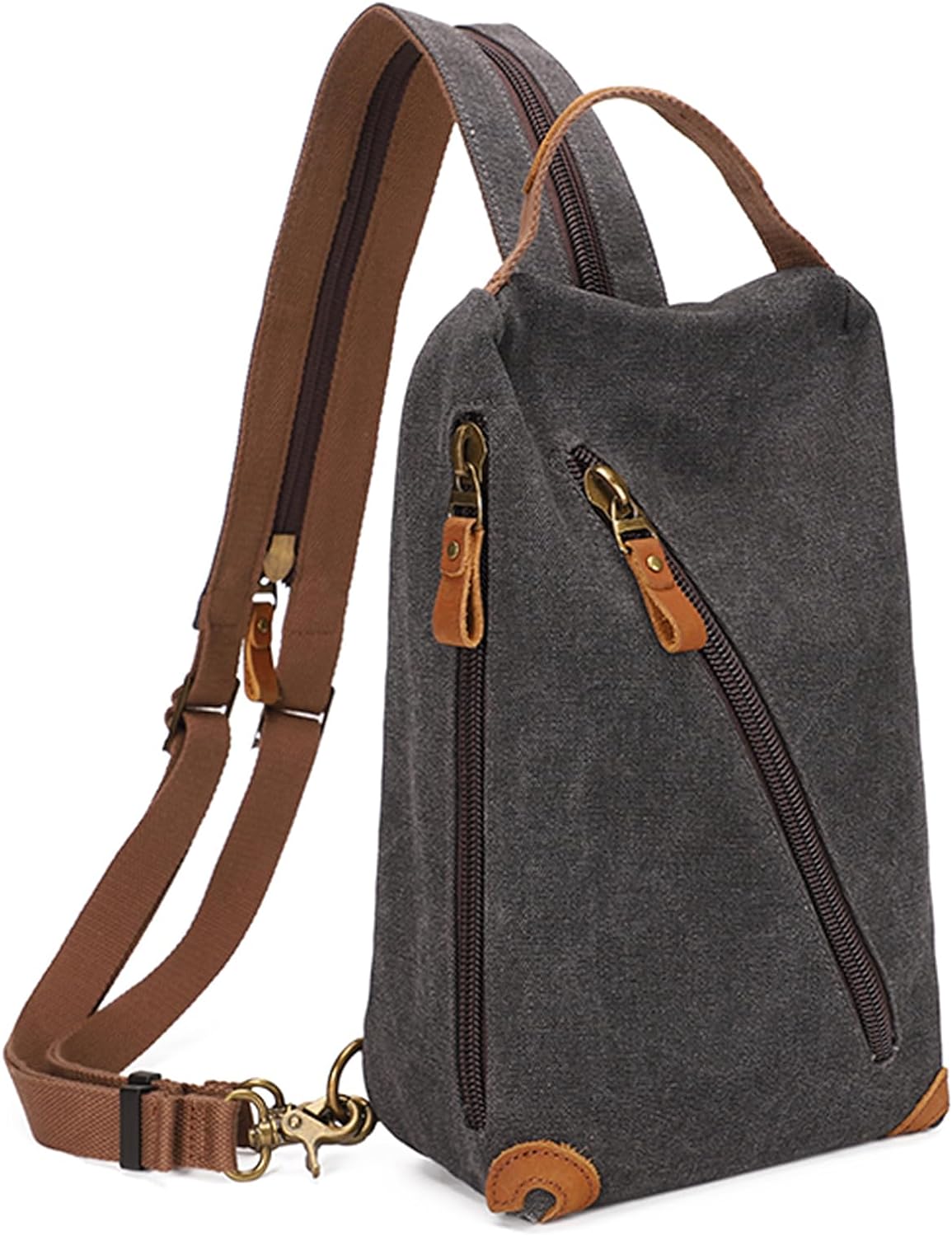 KL928 Canvas Sling Bag - Small Crossbody Backpack Shoulder Casual Daypack Rucksack for Men Women