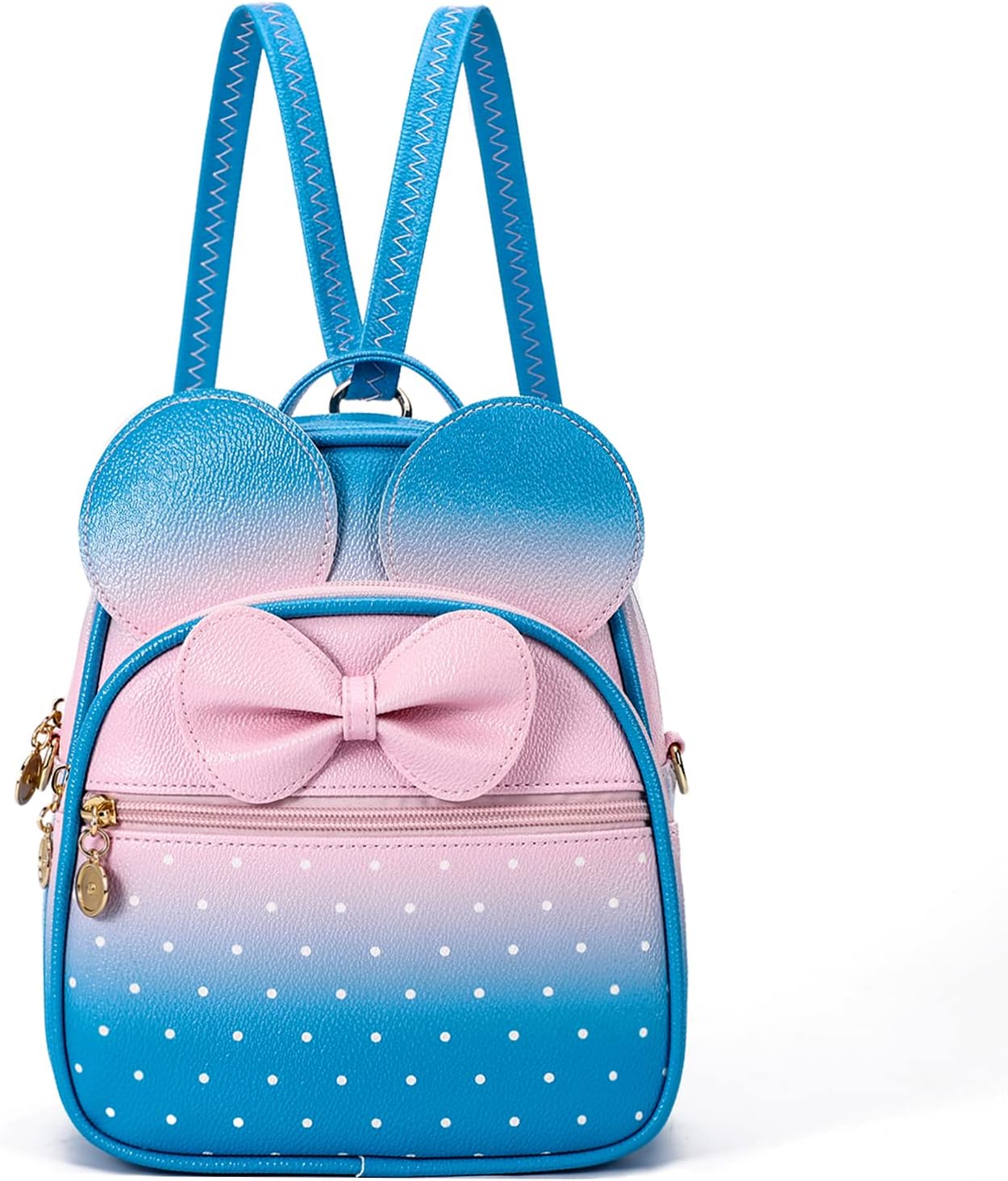 Girls Bowknot Polka Dot Cute Mini Backpack Small Daypacks Convertible Shoulder Bag Purse