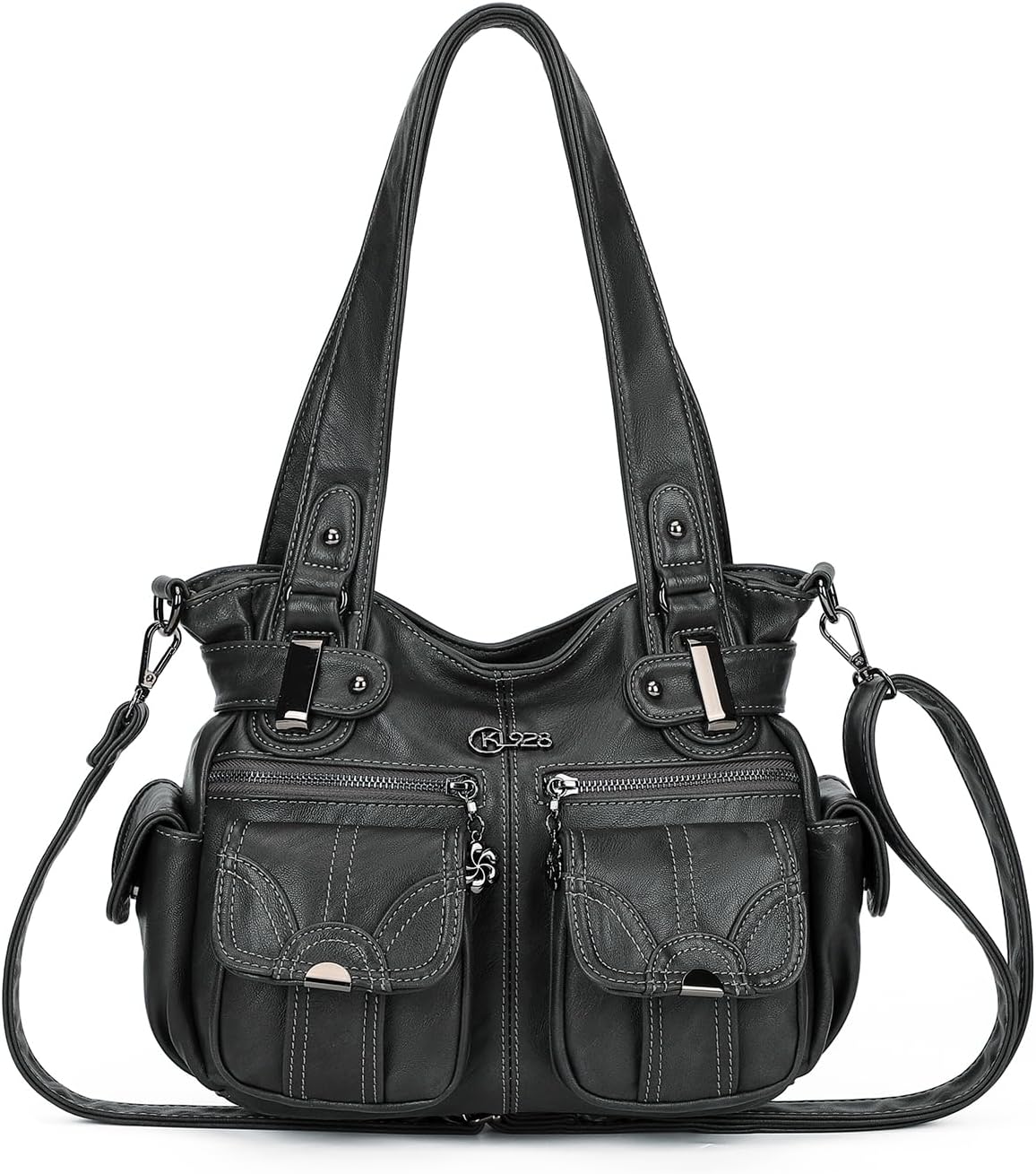 Purses and Handbags for Women Large Hobo Shoulder Bags Soft PU Leather Multi-Pocket Tote Bag