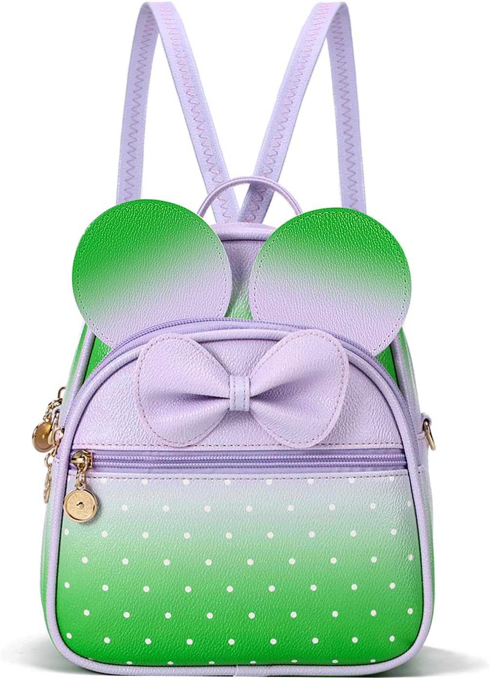 Girls Bowknot Polka Dot Cute Mini Backpack Small Daypacks Convertible Shoulder Bag Purse