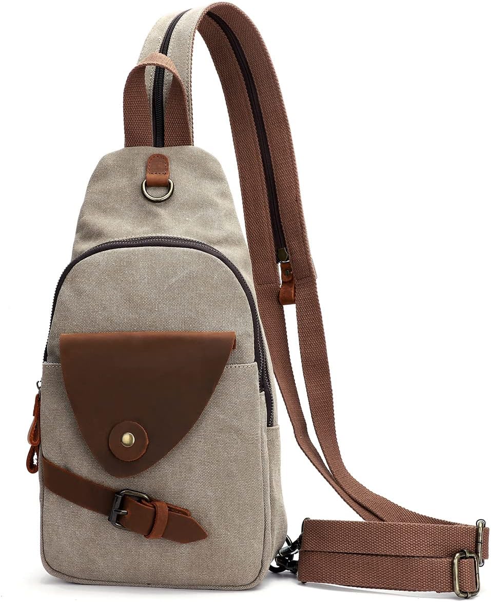 Canvas Sling Bag Crossbody Casual Backpack Shoulder Rucksack Unisex