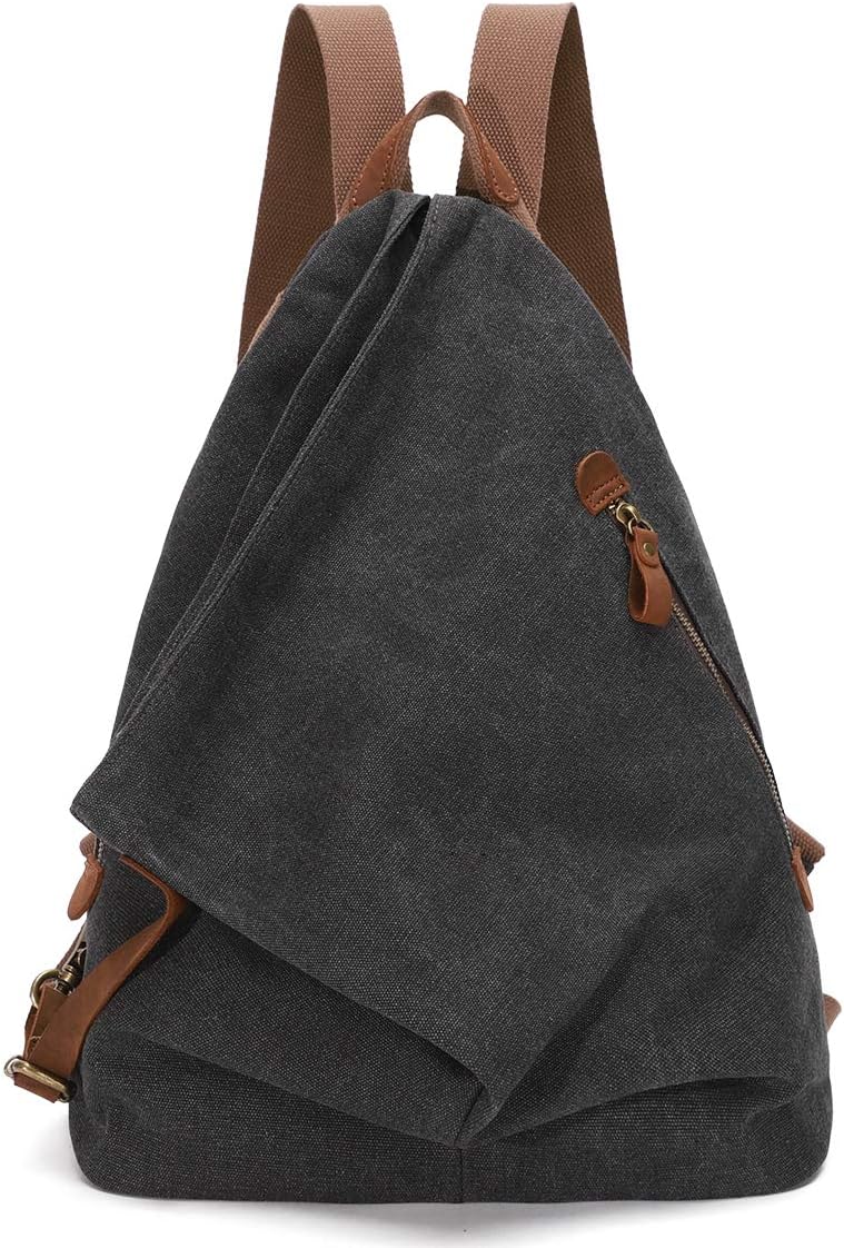KL928 Canvas Vintage Backpack – Large Casual Daypack Outdoor Travel Rucksack Hiking Backpacks for Men Women