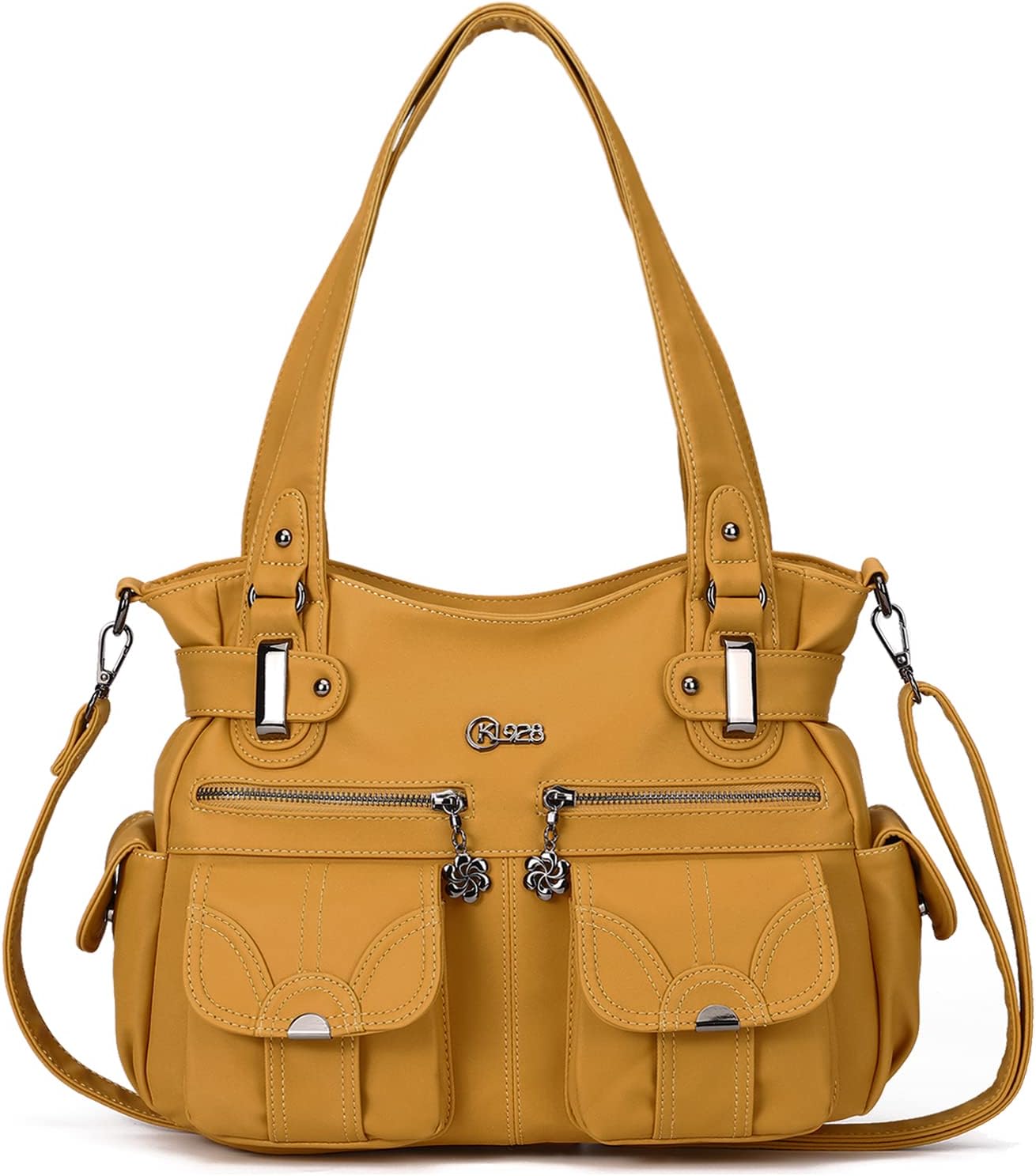 Purses and Handbags for Women Large Hobo Shoulder Bags Soft PU Leather Multi-Pocket Tote Bag